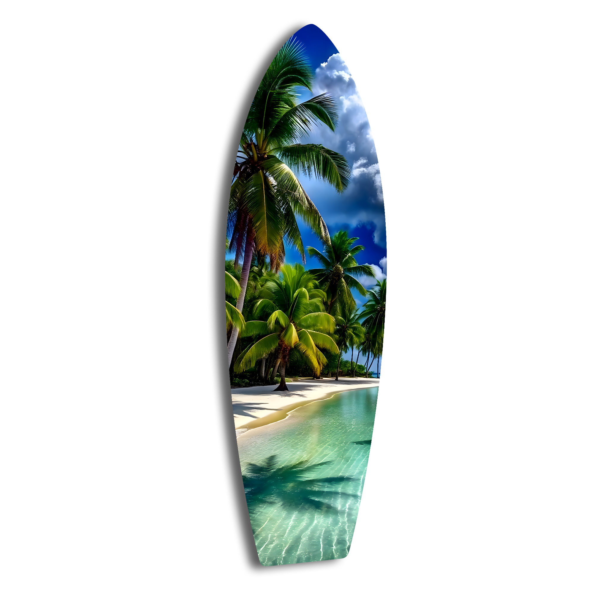 Palm Beach Surfboard | Premium HD Metal Wall Art