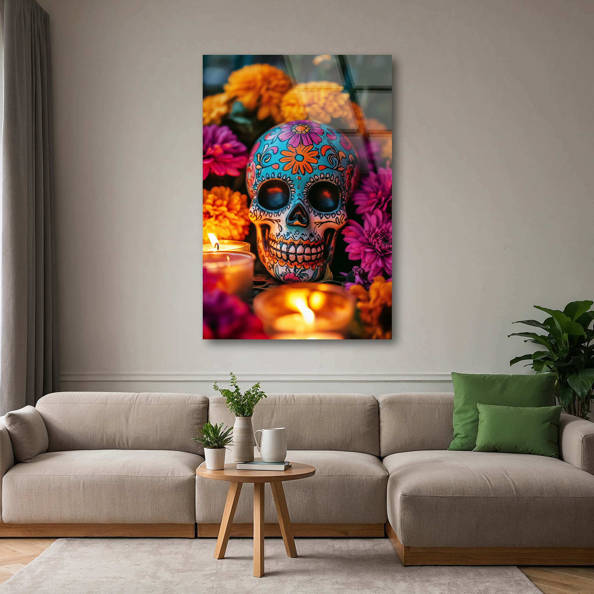 Colorful Skull | Premium HD Metal Wall Art