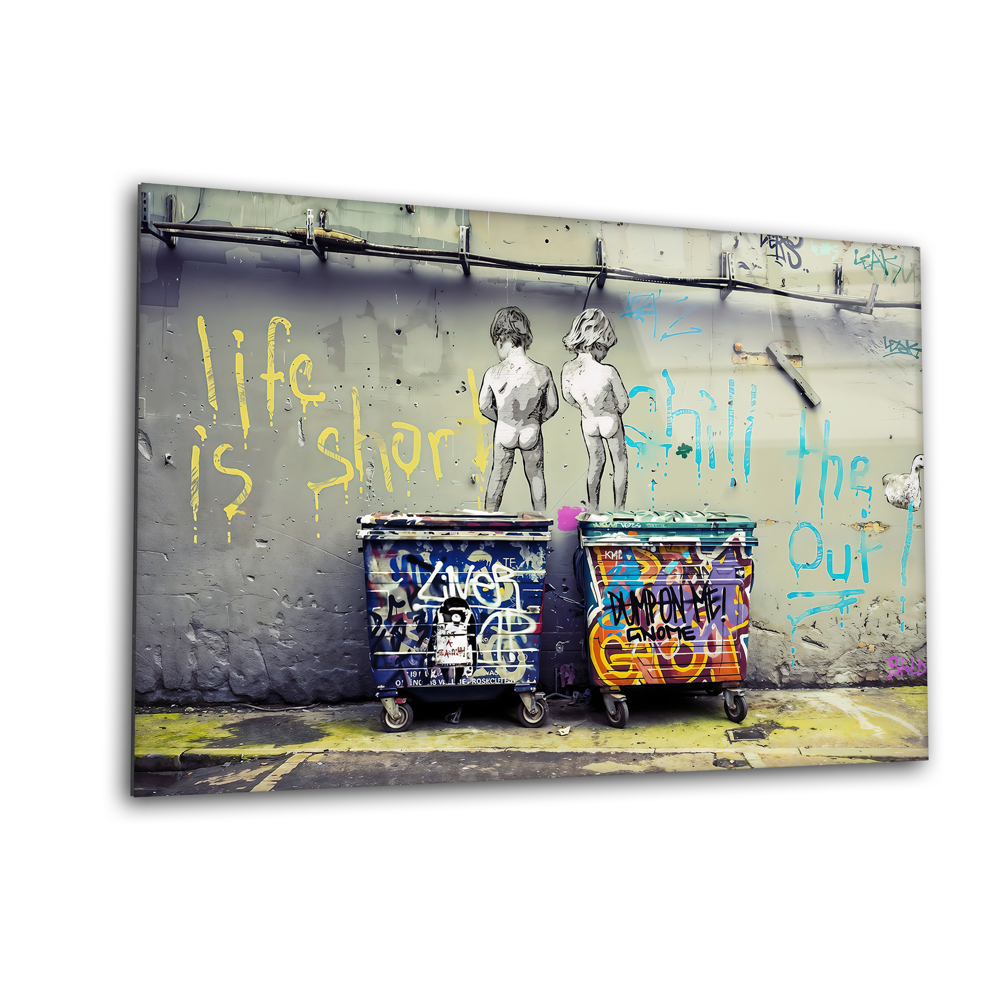 Banksy "Life Is Short" | Premium HD Metal Wall Art - DezignArt