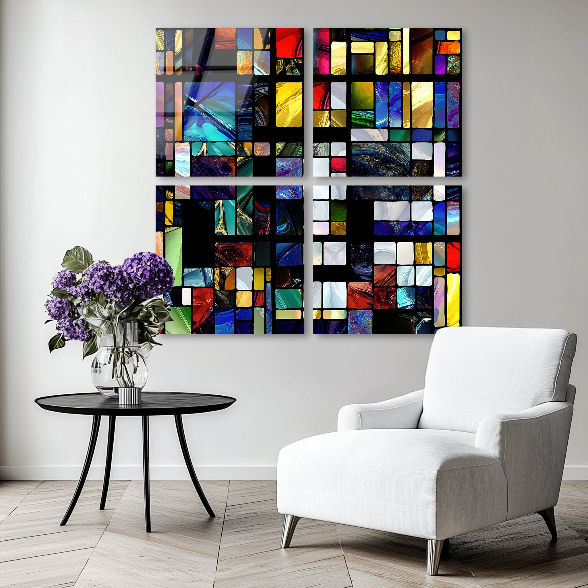Mega Size Mondrian Quatro | Premium HD Metal Wall Art