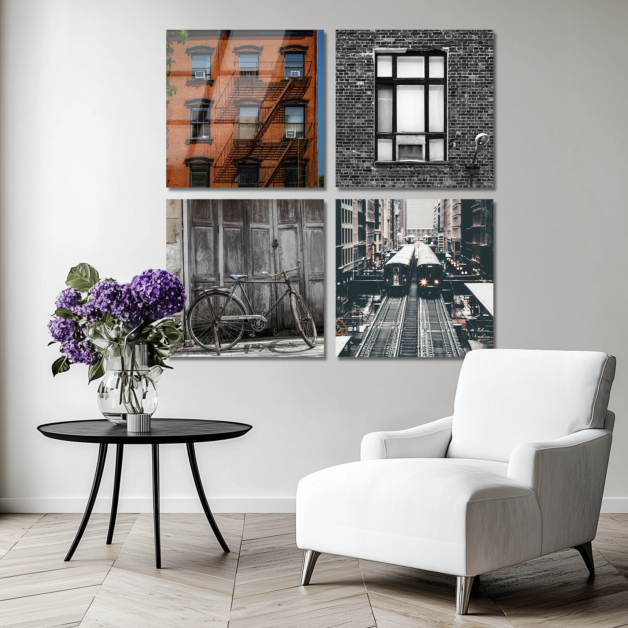 Mega Size City Quatro | Premium HD Metal Wall Art