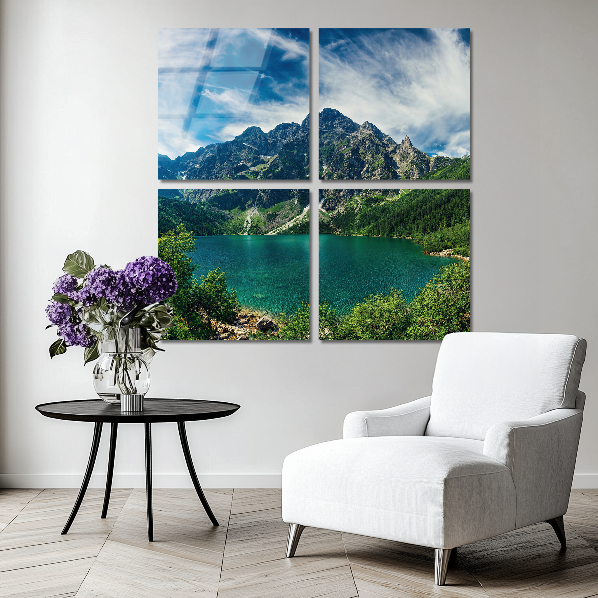 Mega Size Beautiful Alpine Landscape Quadro | Premium HD Metal Wall Art