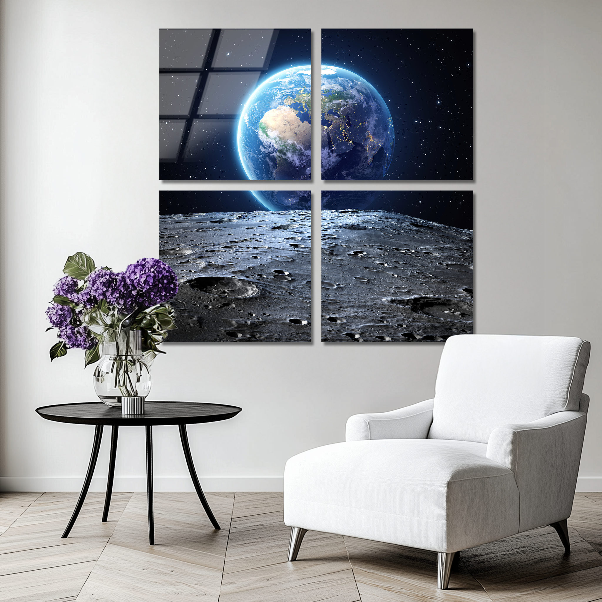 Mega Size Earth Quatro | Premium HD Metal Wall Art