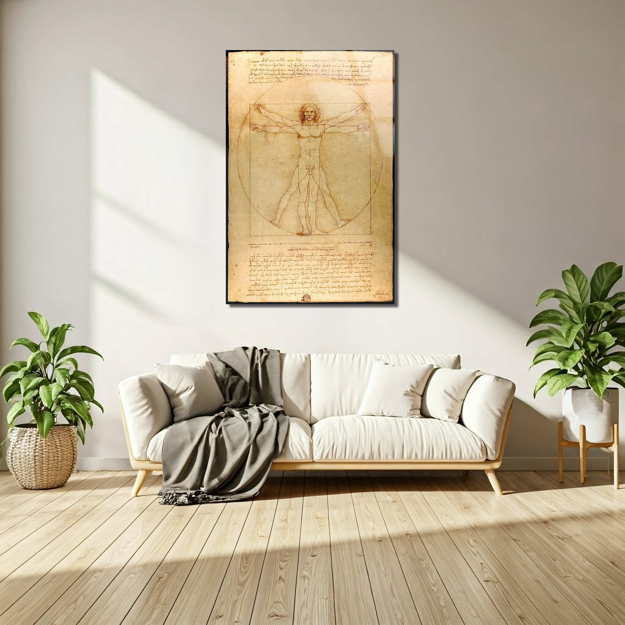 Vitruvian Man by Leonardo da Vinci (1492) | Premium HD Metal Wall Art