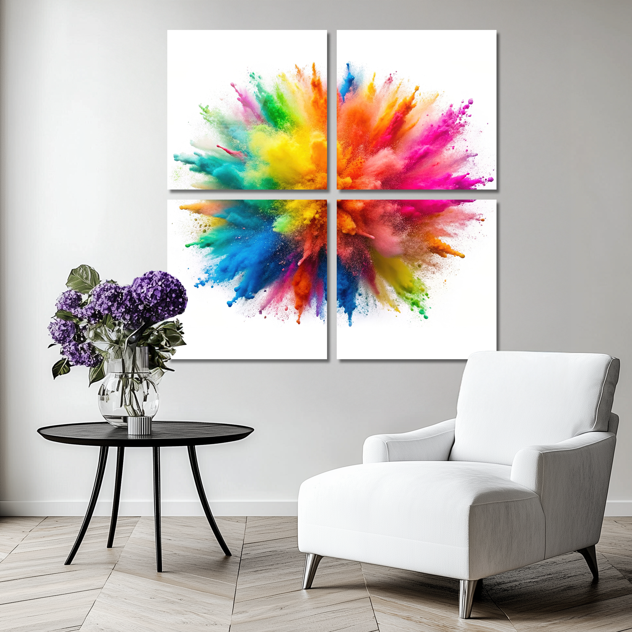 Mega Size Splash of Colors Quatro | Premium HD Metal Wall Art