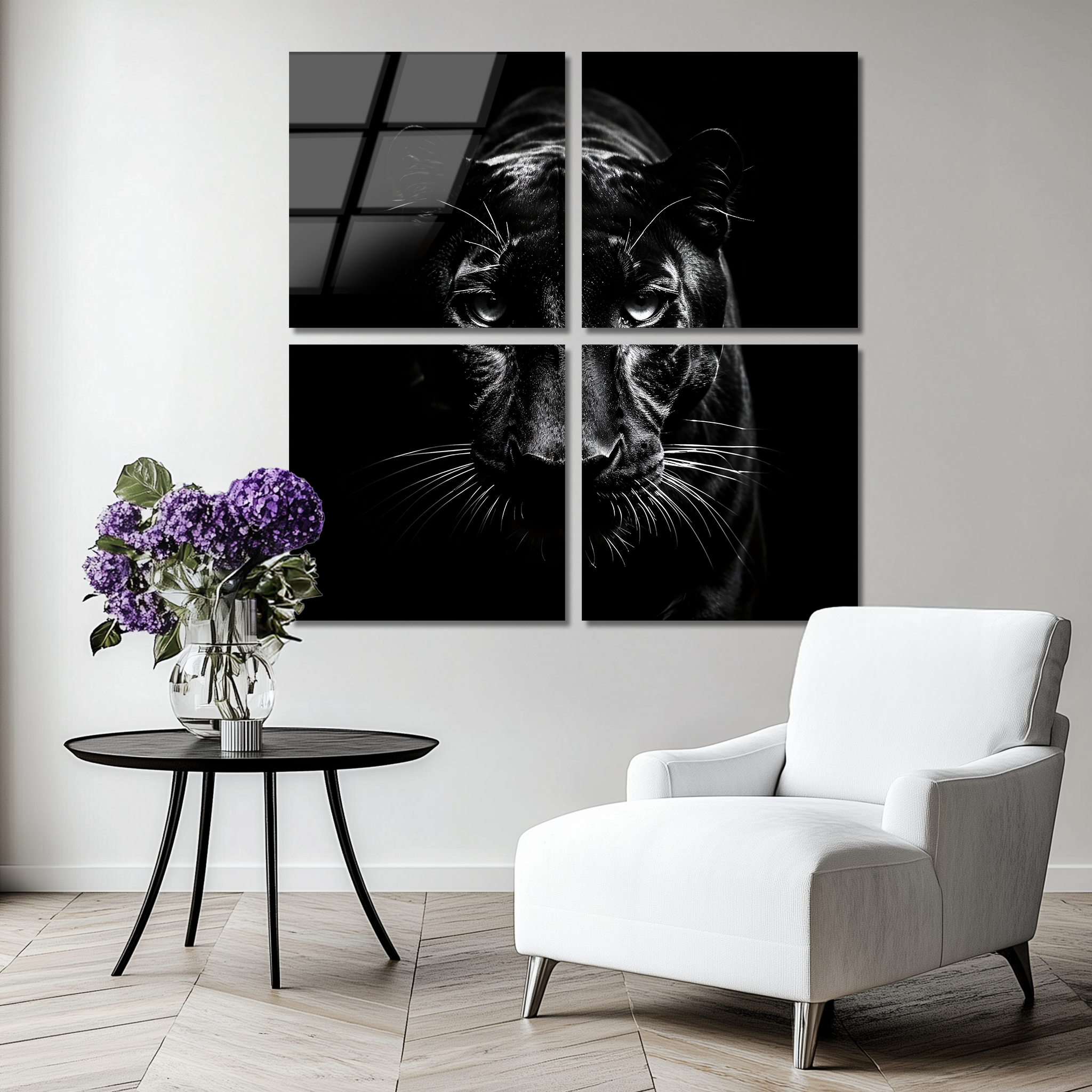 Mega Size Black Panther Quatro | Premium HD Metal Wall Art