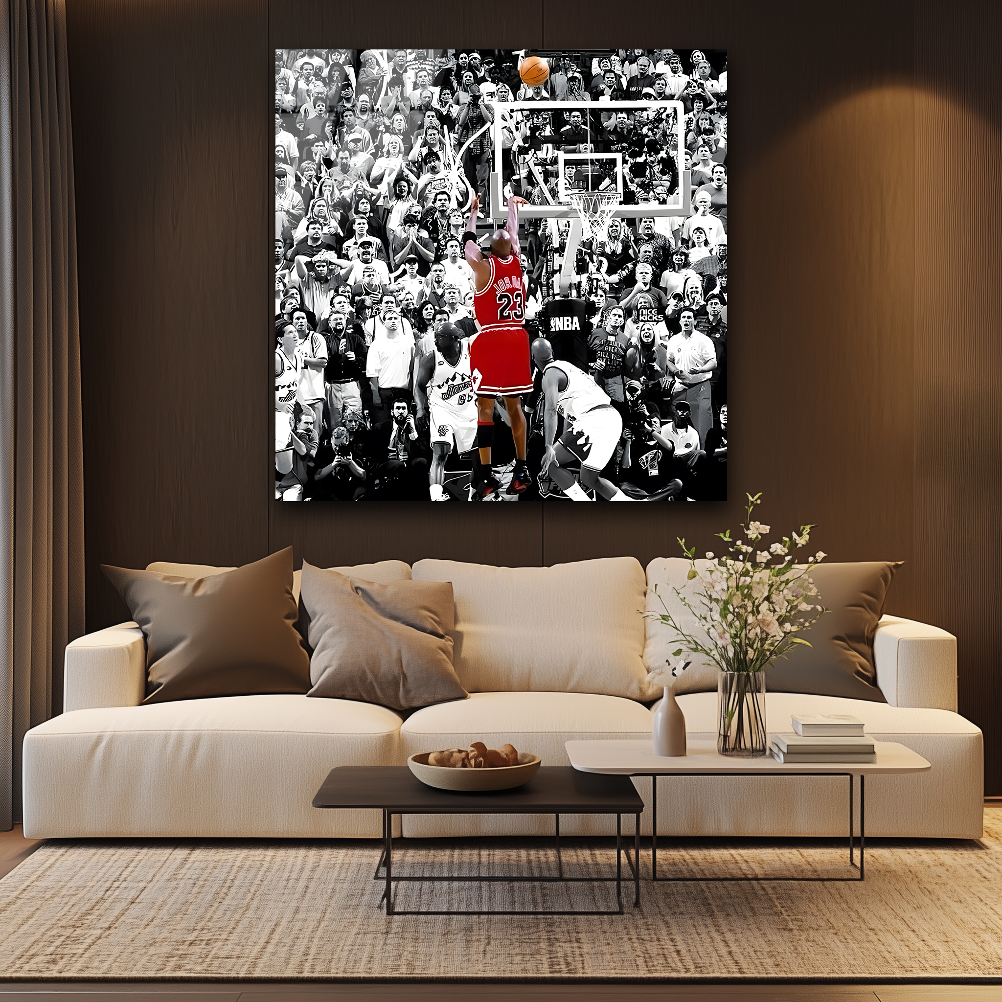 Michael Jordan Shooting | Premium HD Metal Wall Art