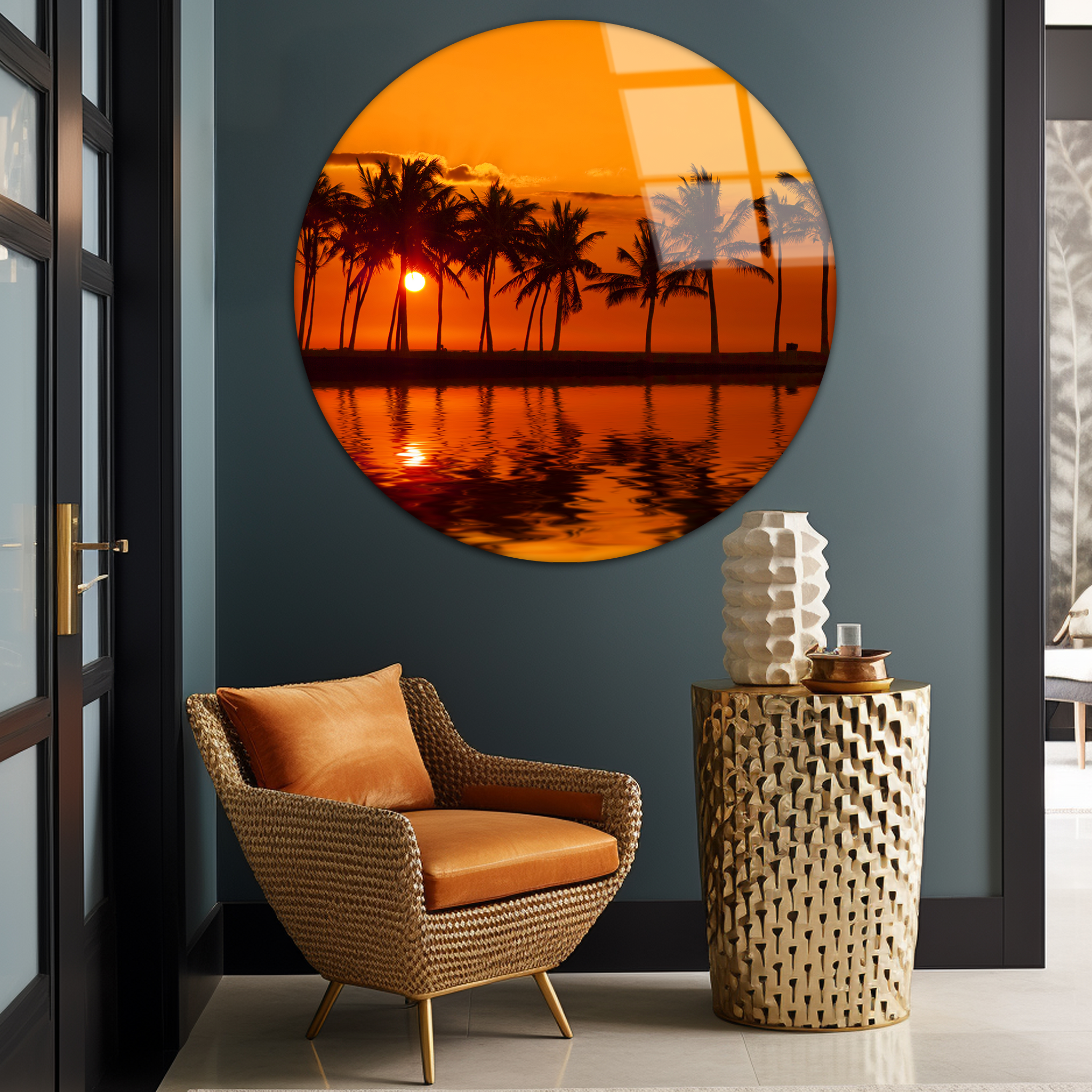 Bay Sunset | Premium HD Round Wall Art
