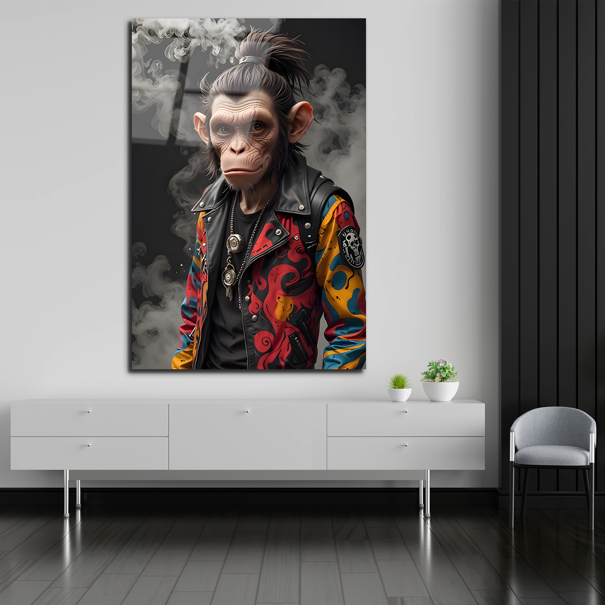 Cool Monkey Vibes | Premium HD Metal Wall Art