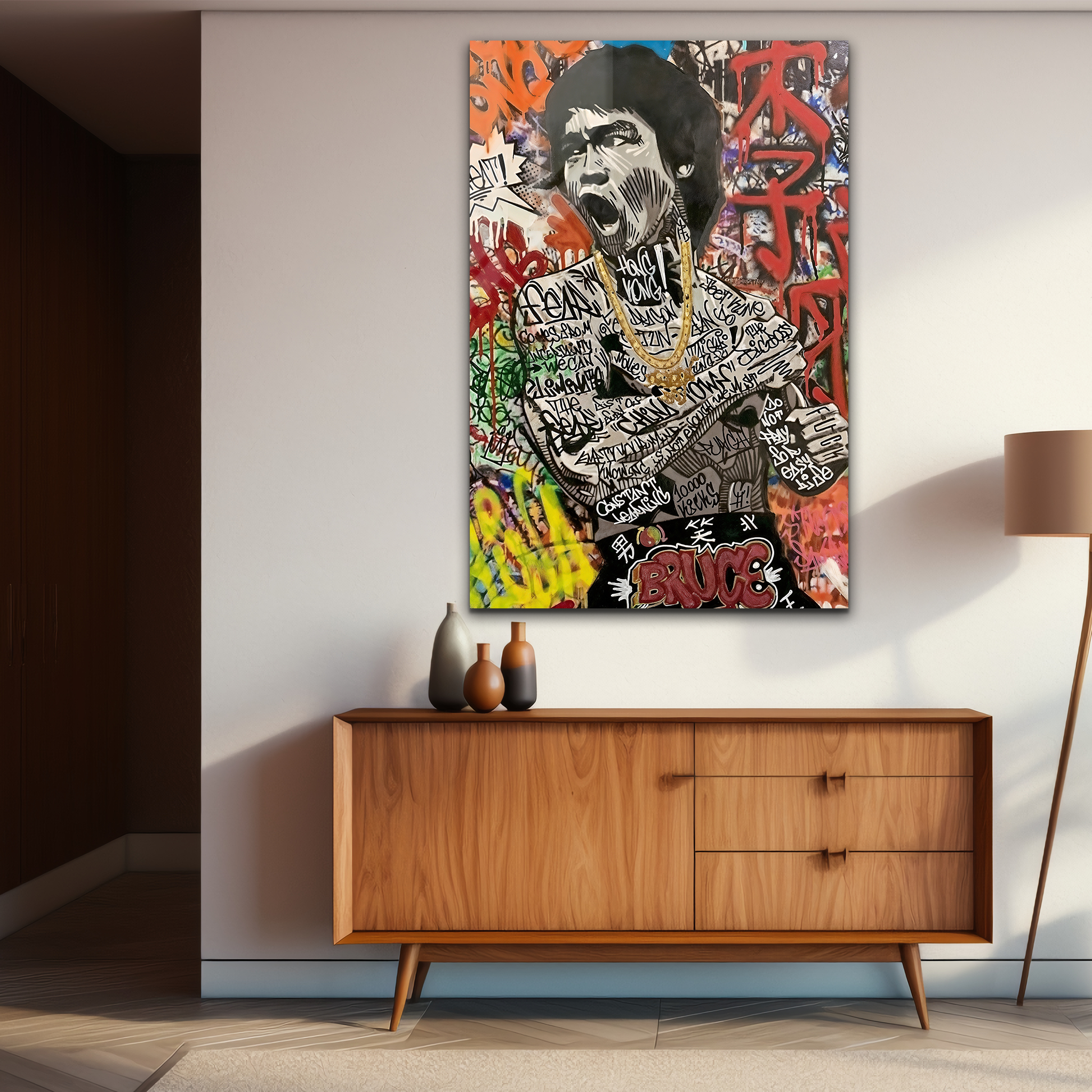 Bruce Lee Painting | Premium HD Metal Wall Art