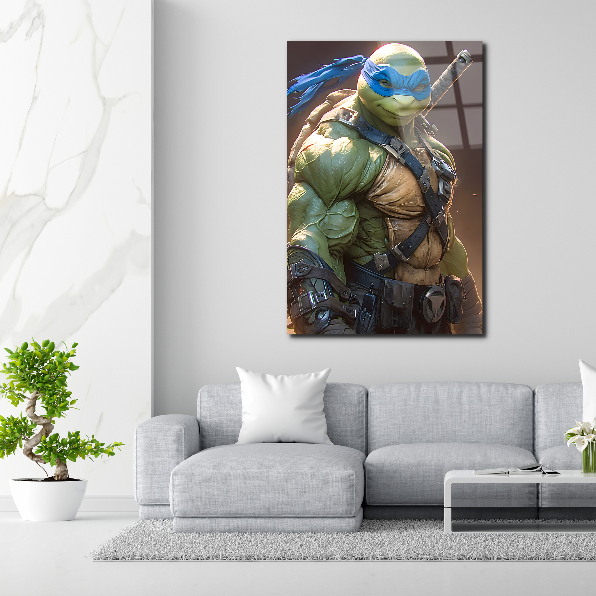 Leonardo: The Steadfast Ninja Leader | Premium HD Metal Wall Art