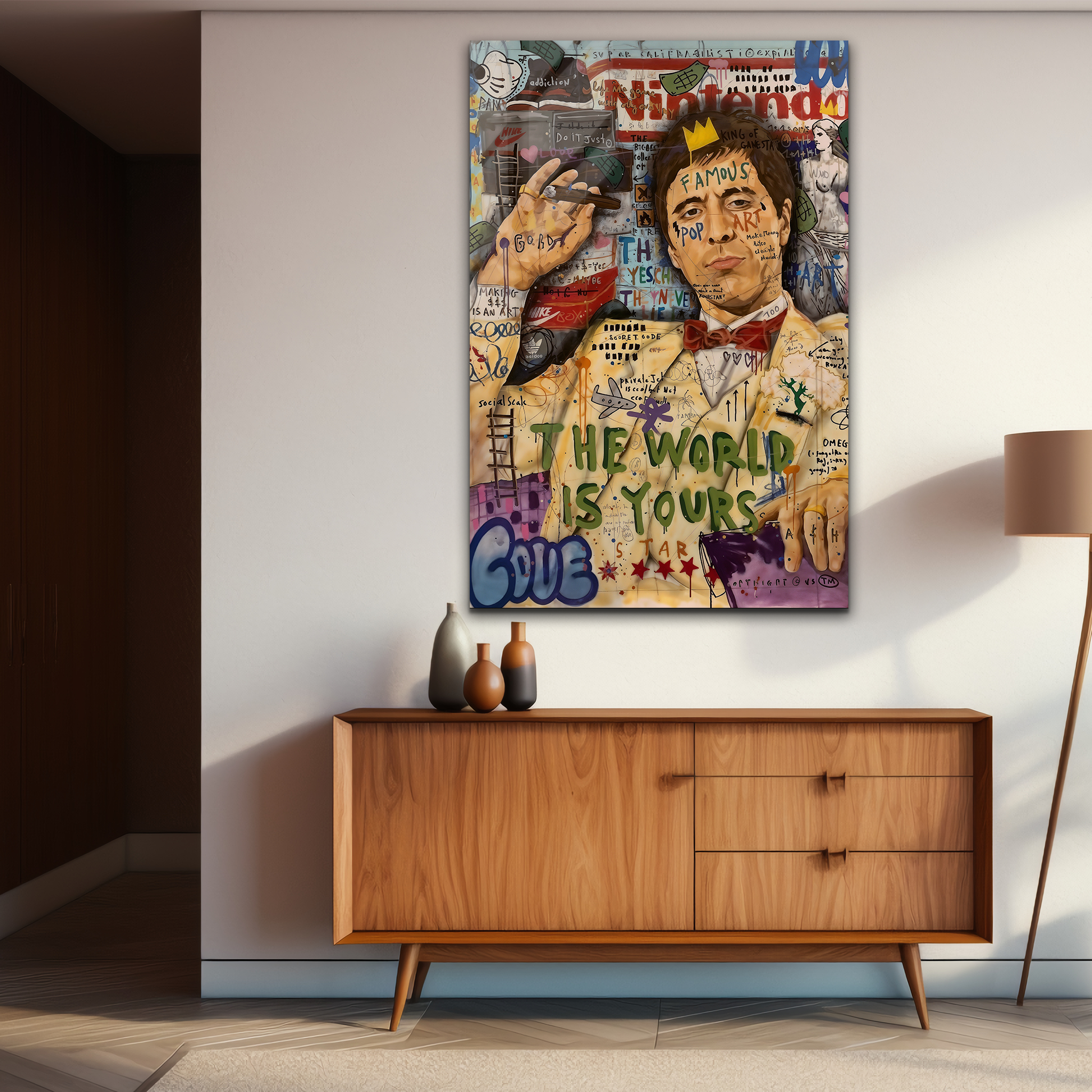 Tony Montana Painting | Premium HD Metal Wall Art