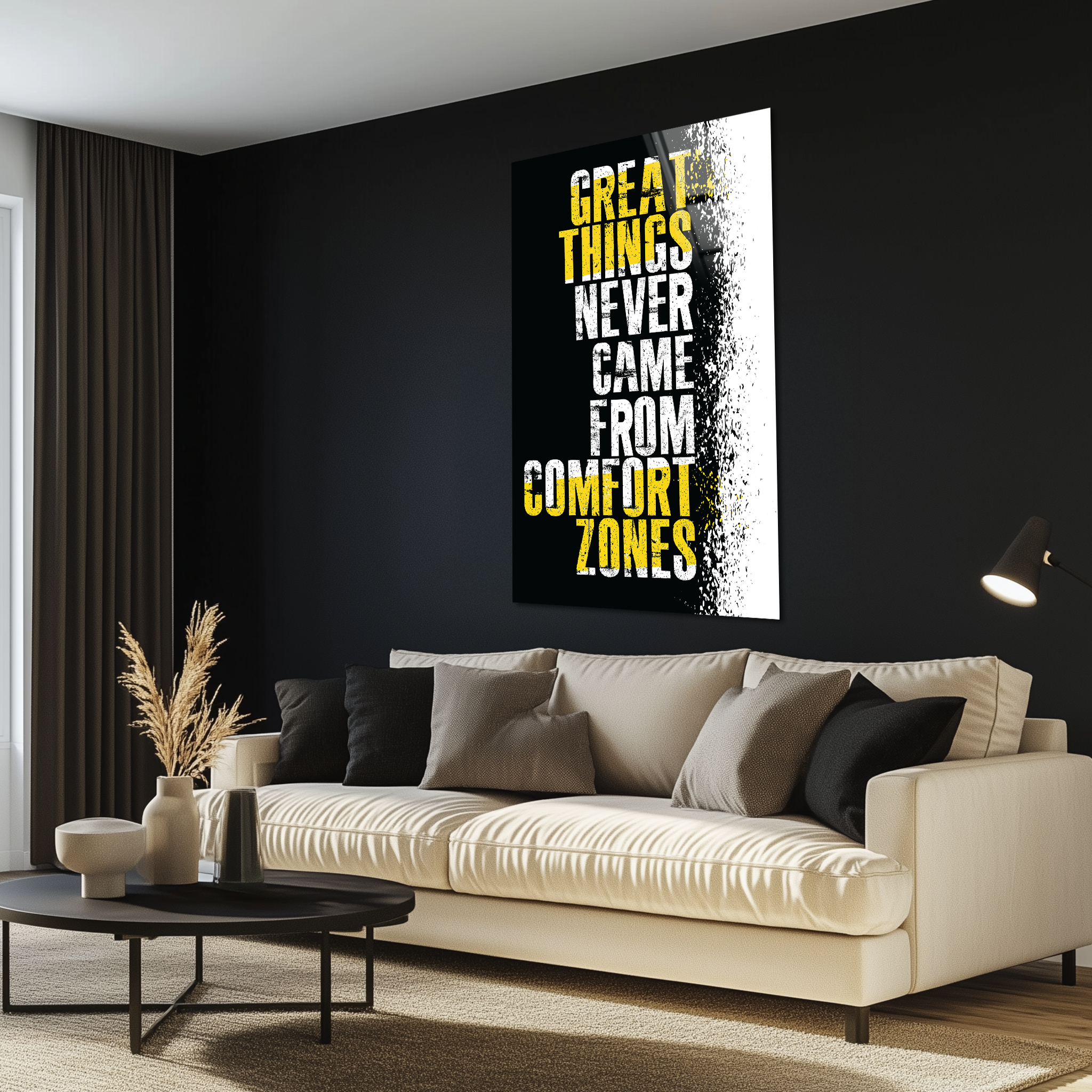 Great Things Never Came From Comfort Zones | Premium HD Metal Wall Art