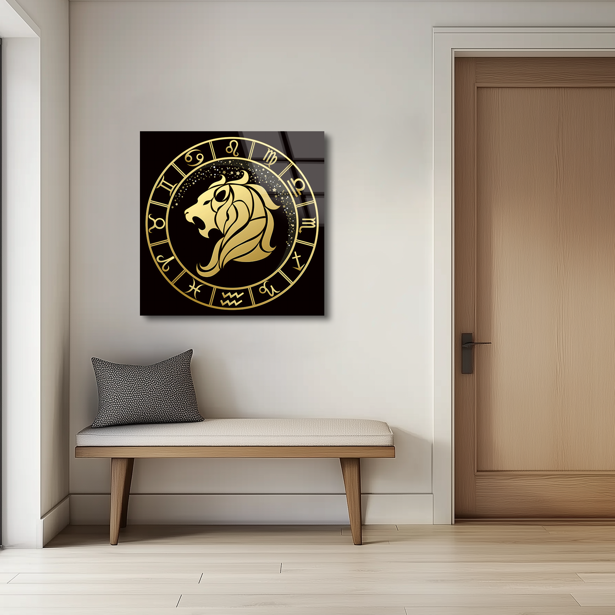 Leo Black & Gold | Premium HD Metal Wall Art