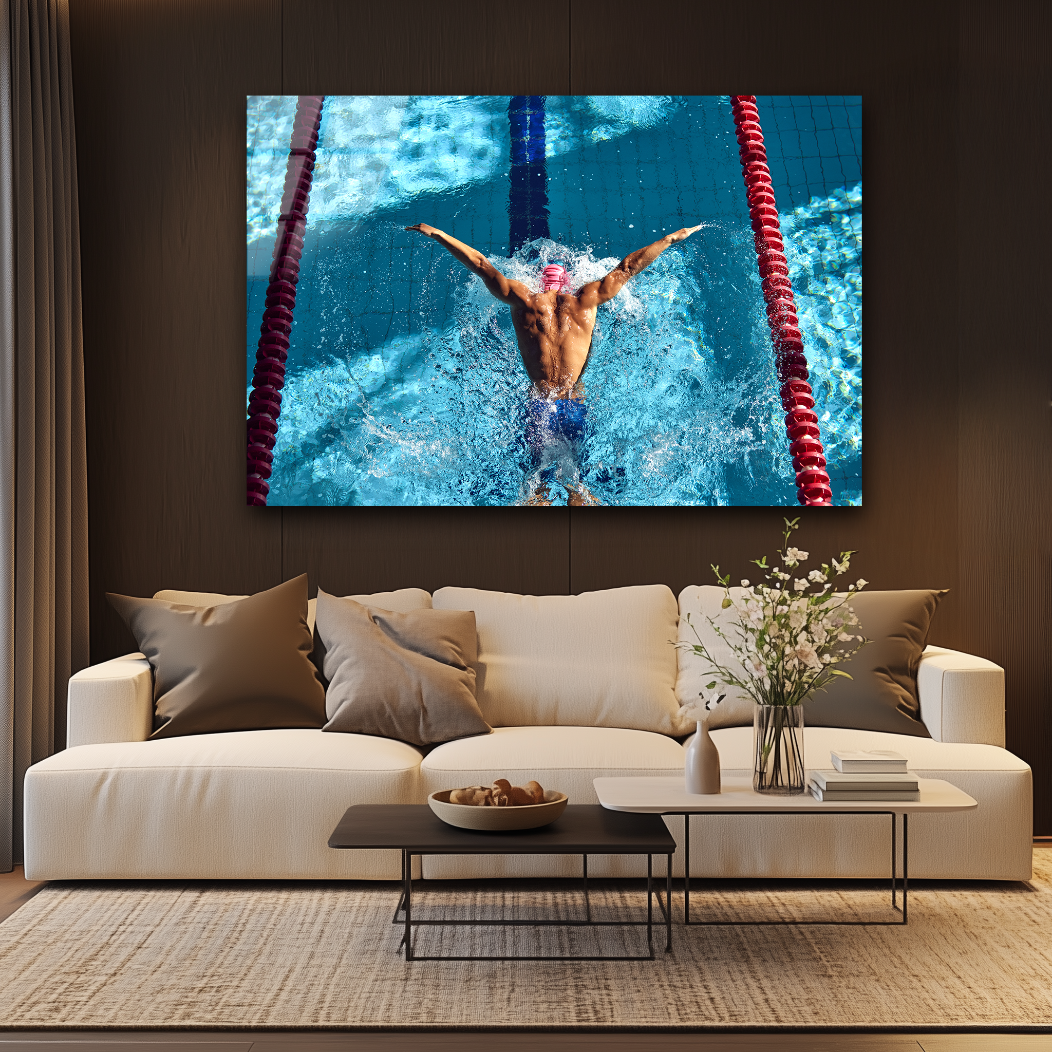 Butterfly Stroke in Action | Premium HD Metal Wall Art