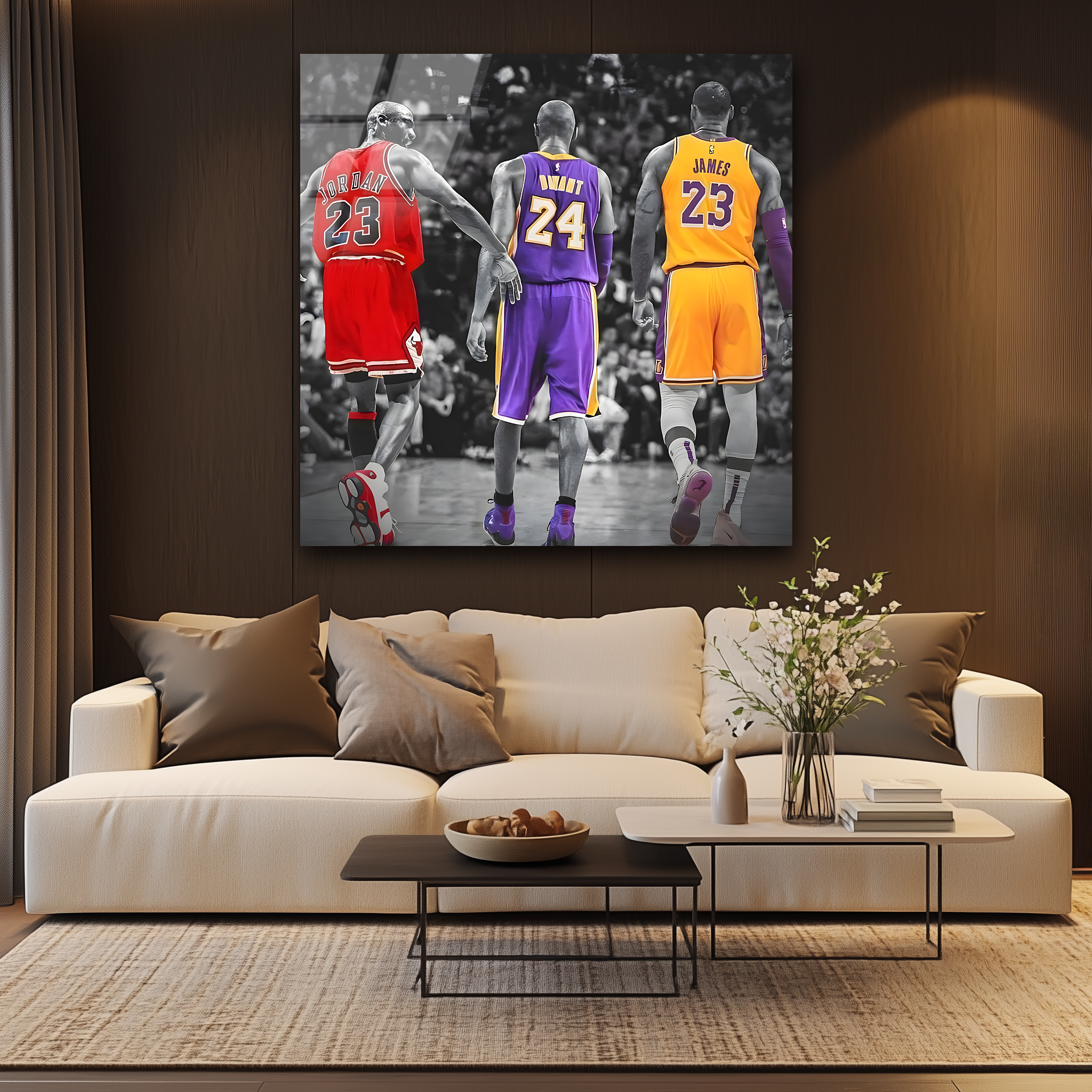 The GOAT Trilogy: MJ, Kobe, LeBron | Premium HD Metal Wall Art