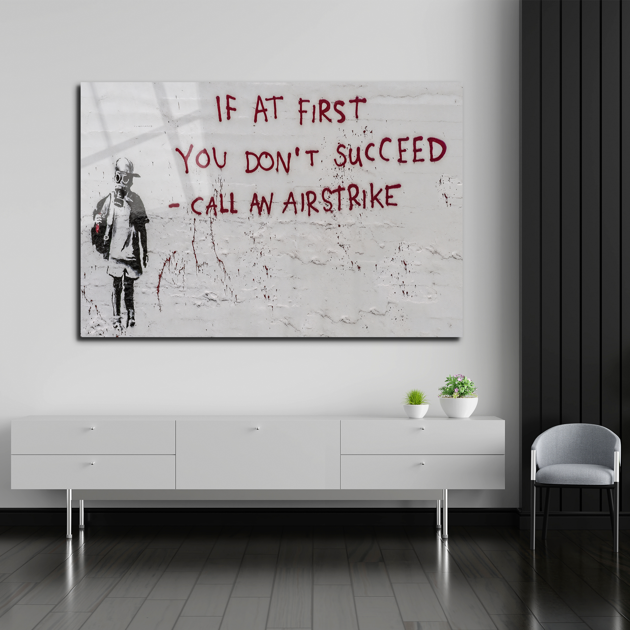 Banksy "Call an Airstrike" | Premium HD Metal Wall Art - DezignArt