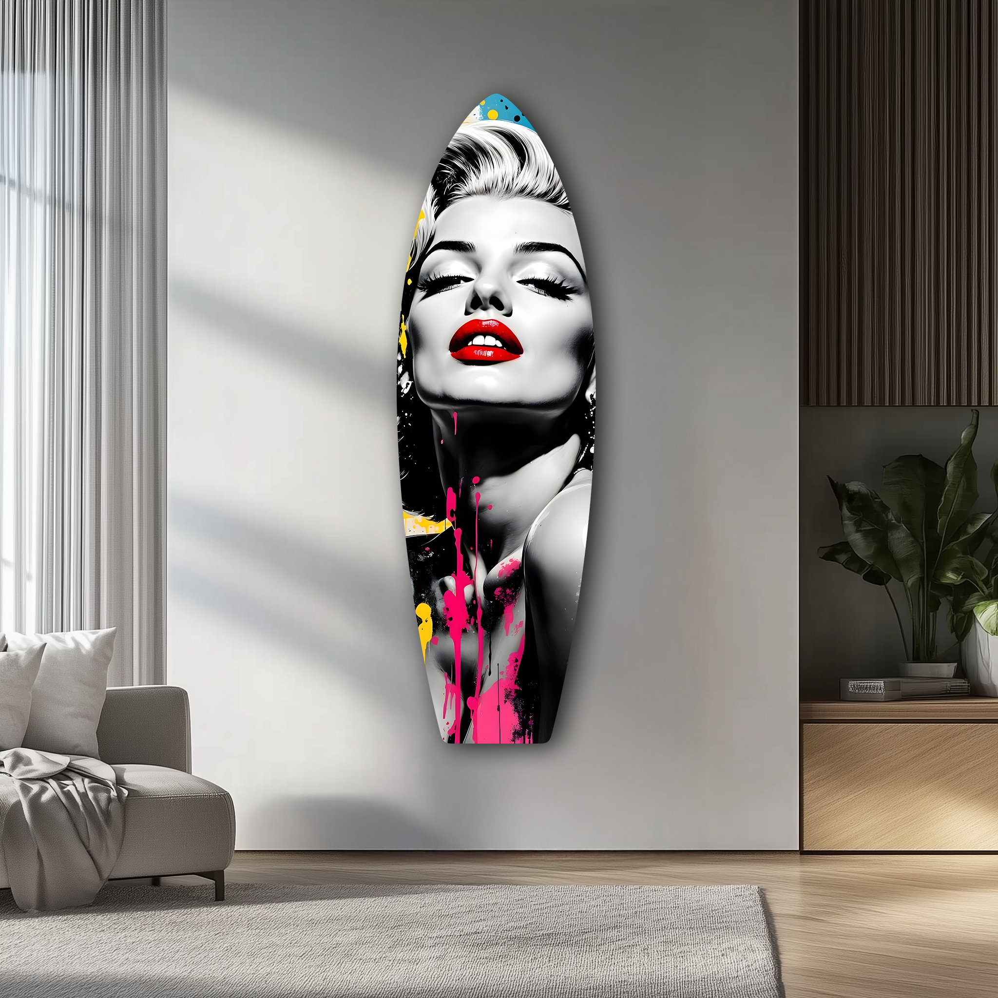 Marilyn Monroe Surfboard | Premium HD Metal Wall Art