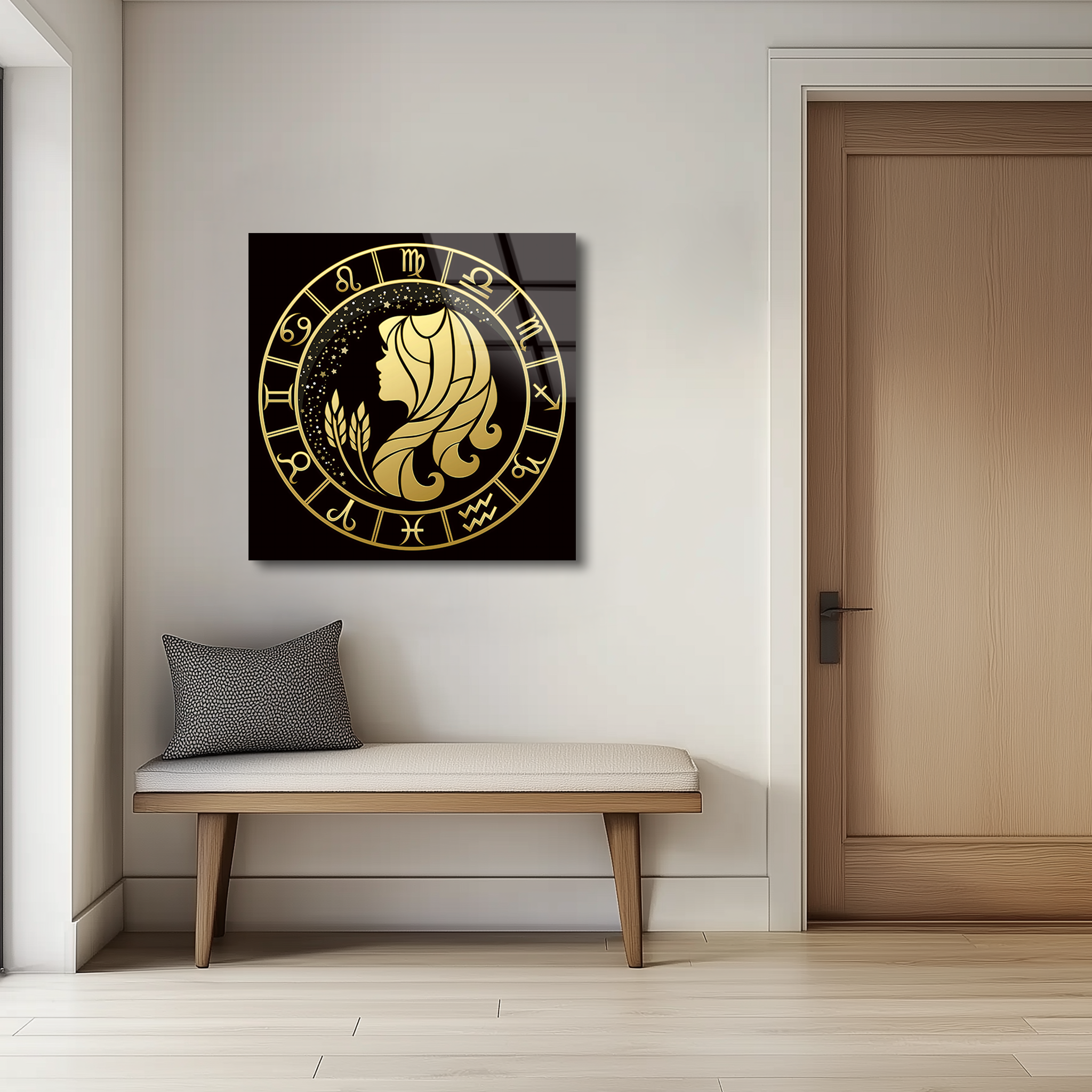 Virgo Black & Gold | Premium HD Metal Wall Art