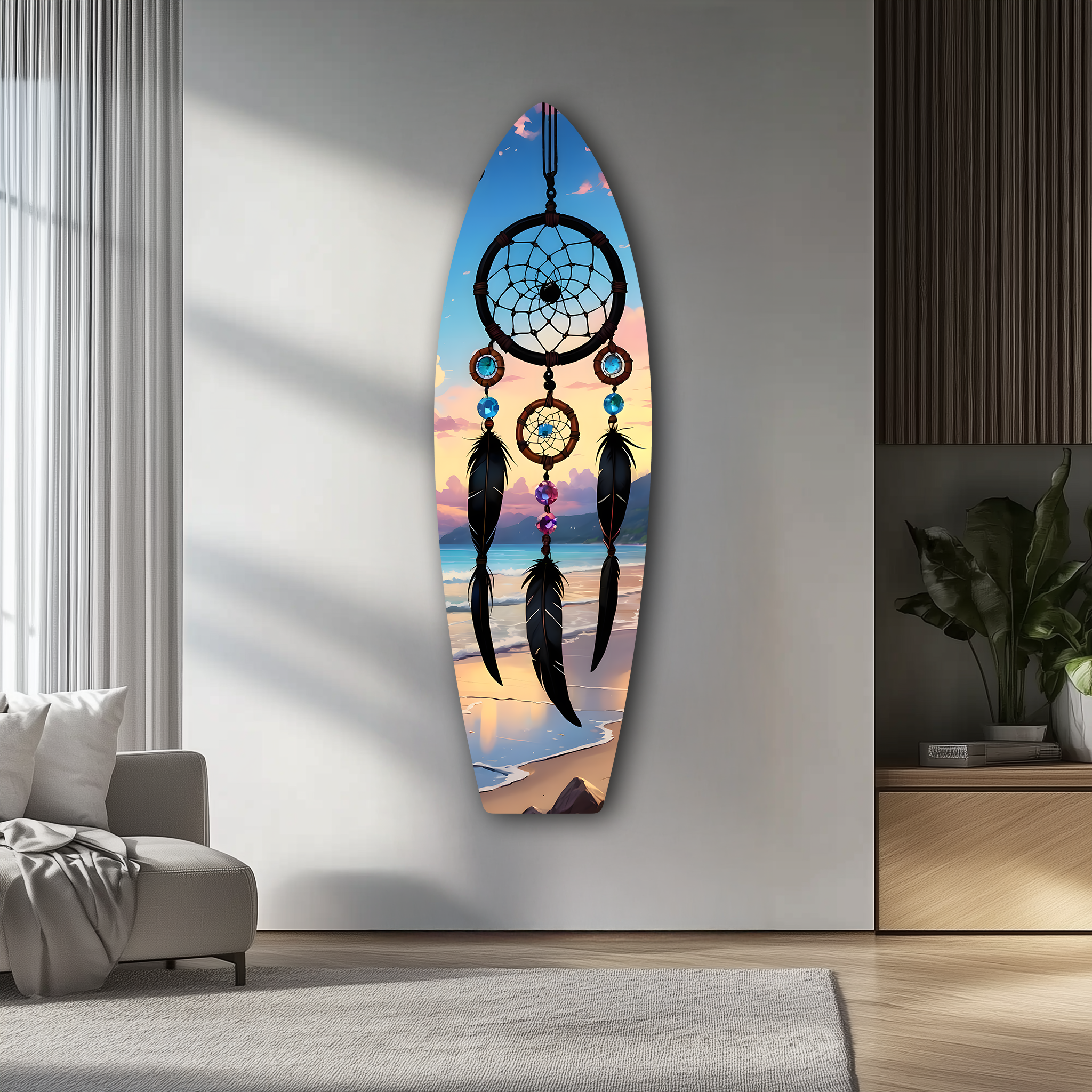 Dreamcatcher by the Sea Surfboard | Premium HD Metal Wall Art