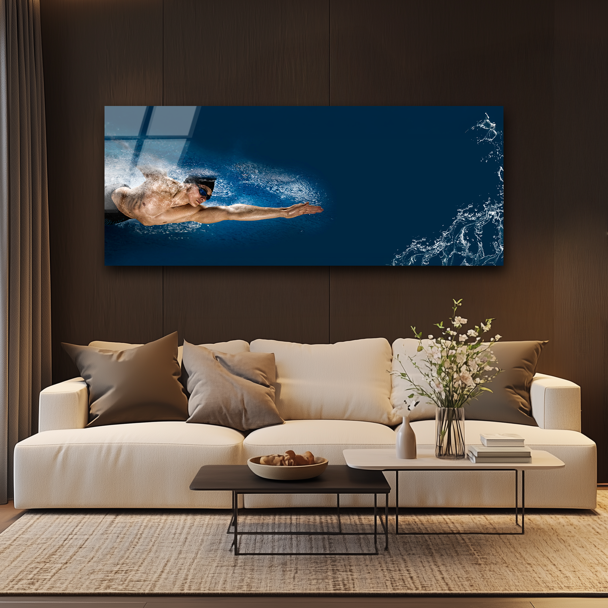 Swimmer in Motion | Premium HD Metal Wall Art