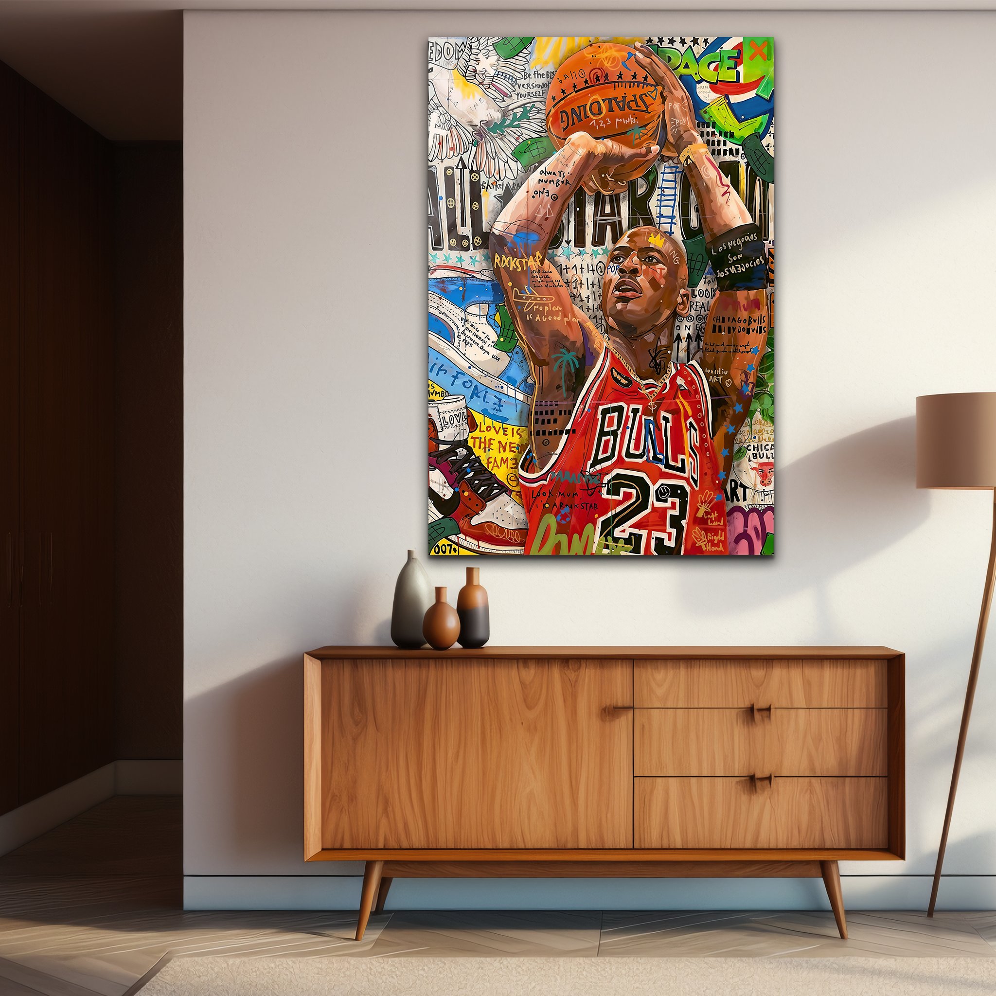 The Air of Greatness: Michael Jordan Shooting | Premium HD Metal Wall Art