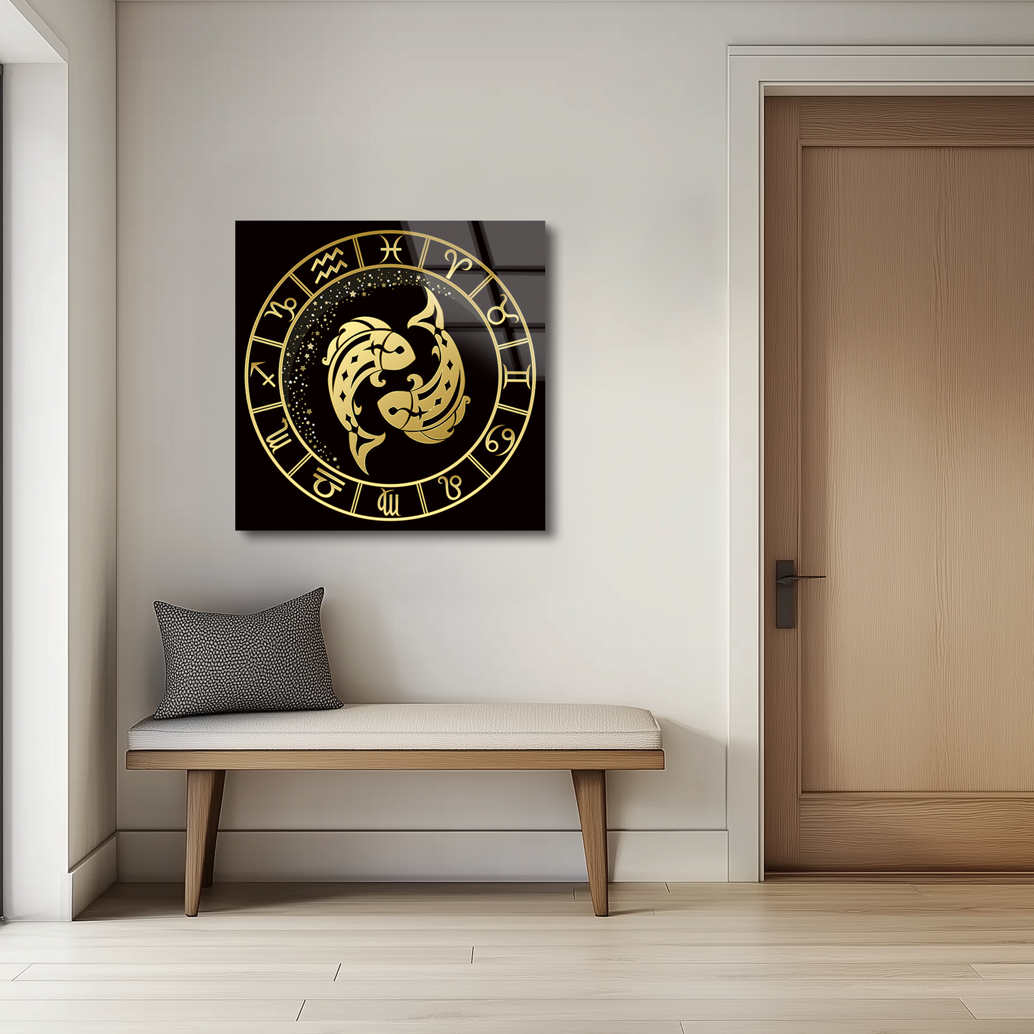 Pisces Black & Gold | Premium HD Metal Wall Art