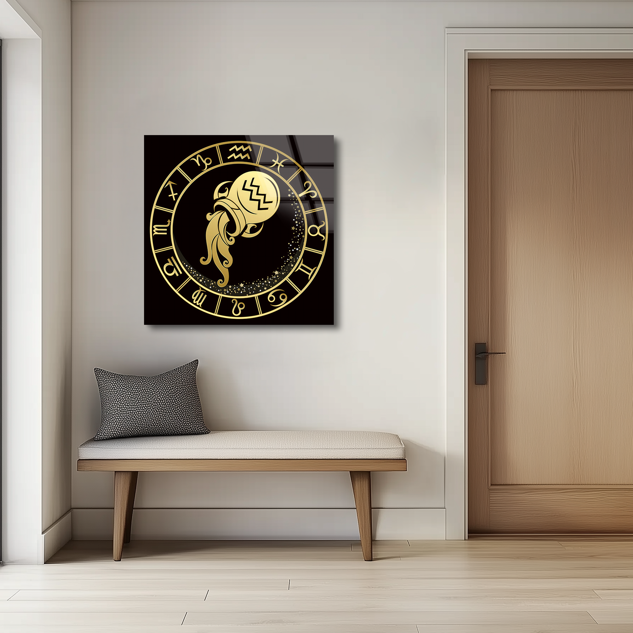 Aquarius Black & Gold | Premium HD Metal Wall Art