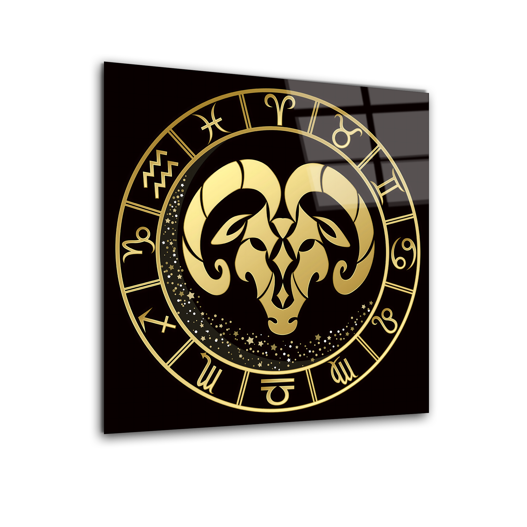 Aries Black & Gold | Premium HD Metal Wall Art