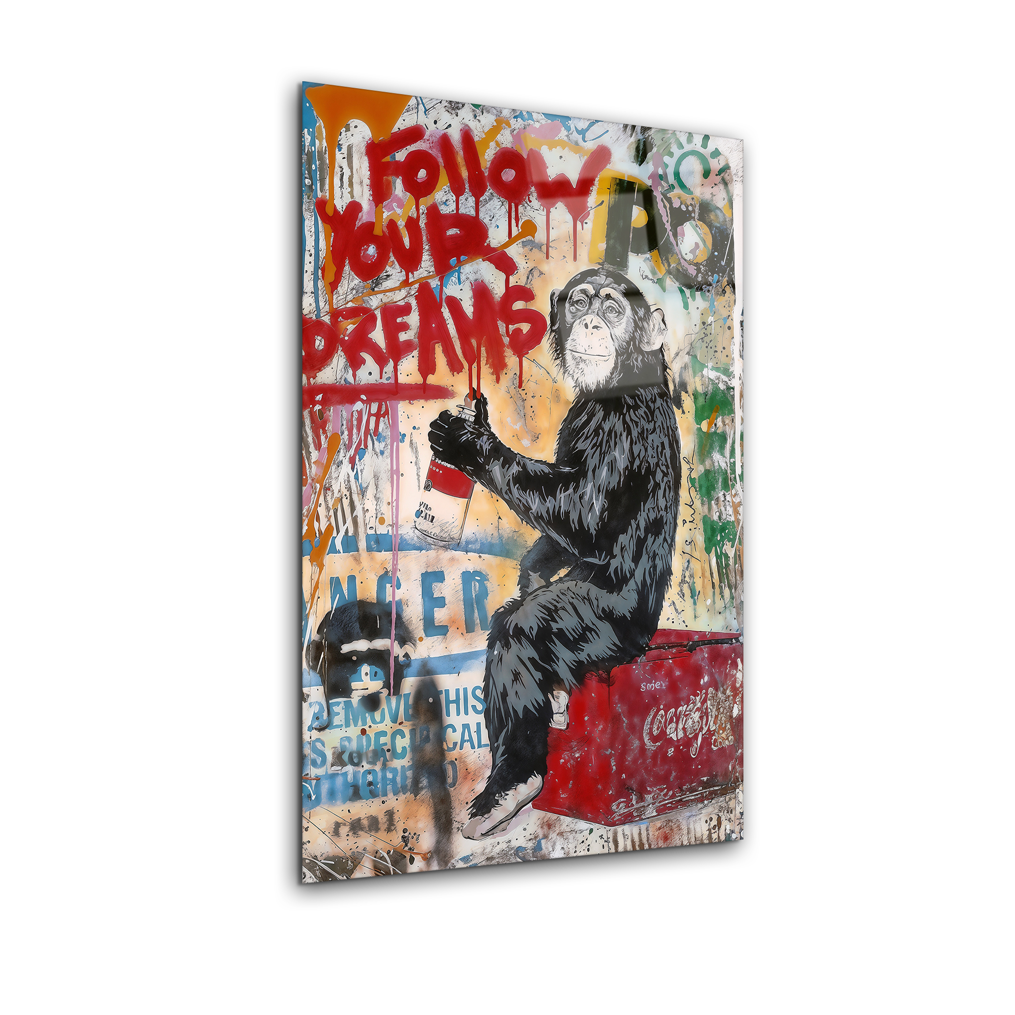 Banksy "Follow Your Dreams" Monkey | Premium HD Metal Wall Art