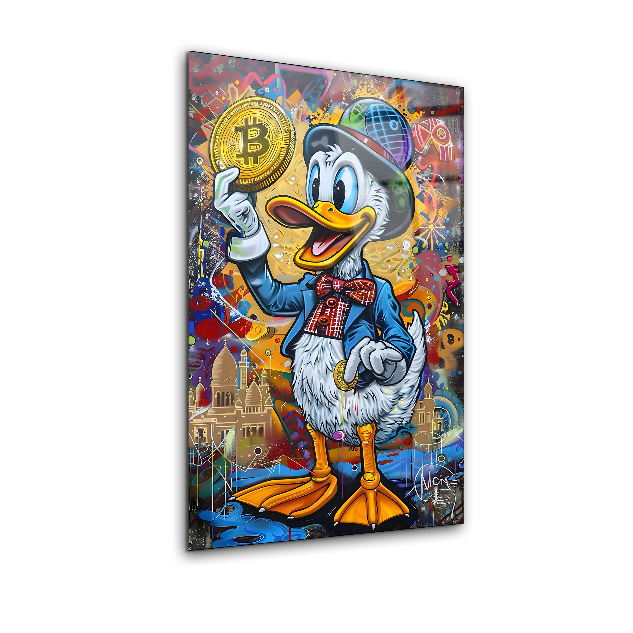 Donald Duck: Bitcoin - The Future of Finance | Premium HD Metal Wall Art