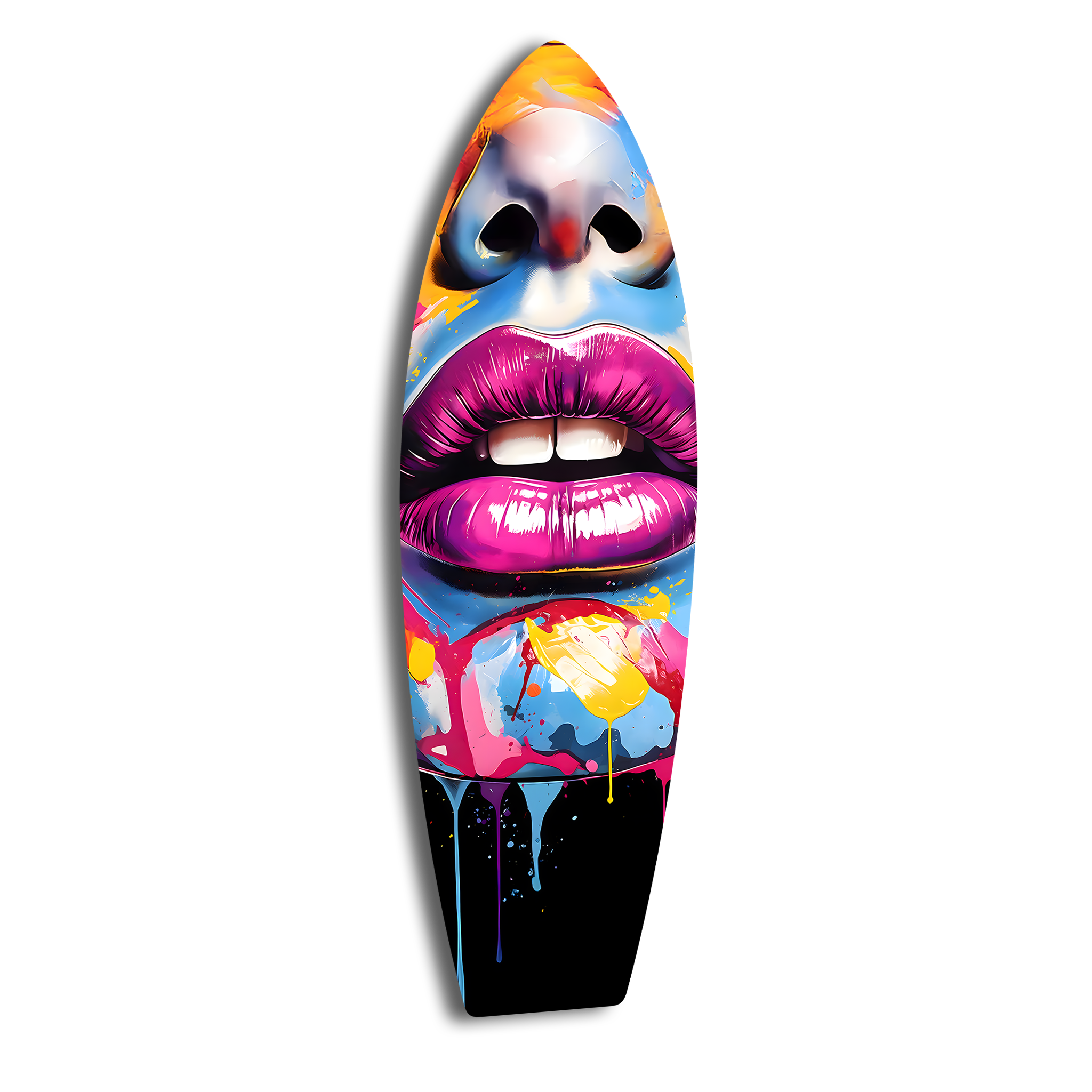 Colorful Lips Surfboard | Premium HD Metal Wall Art