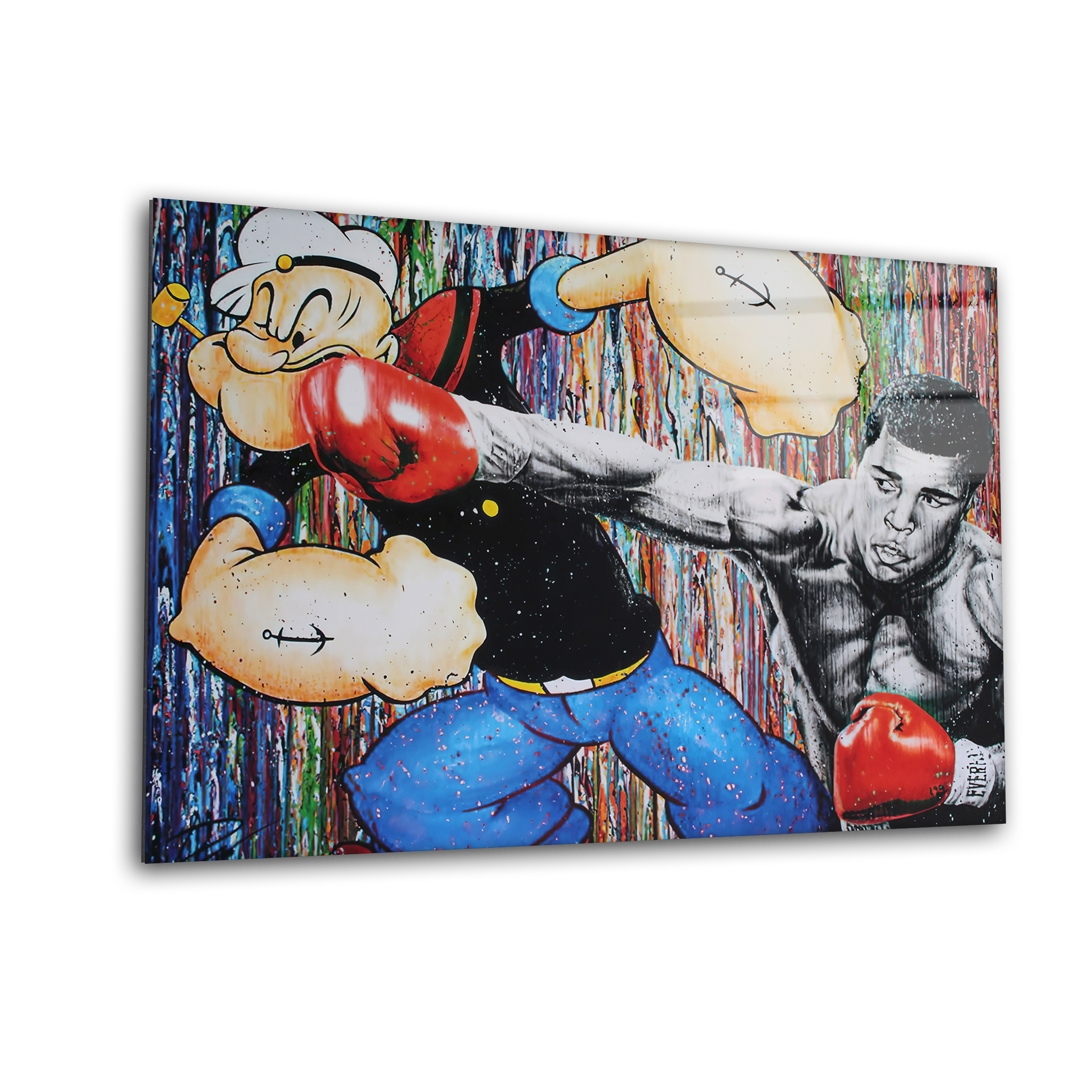 Popeye vs. Muhammad Ali | Premium HD Metal Wall Art - DezignArt