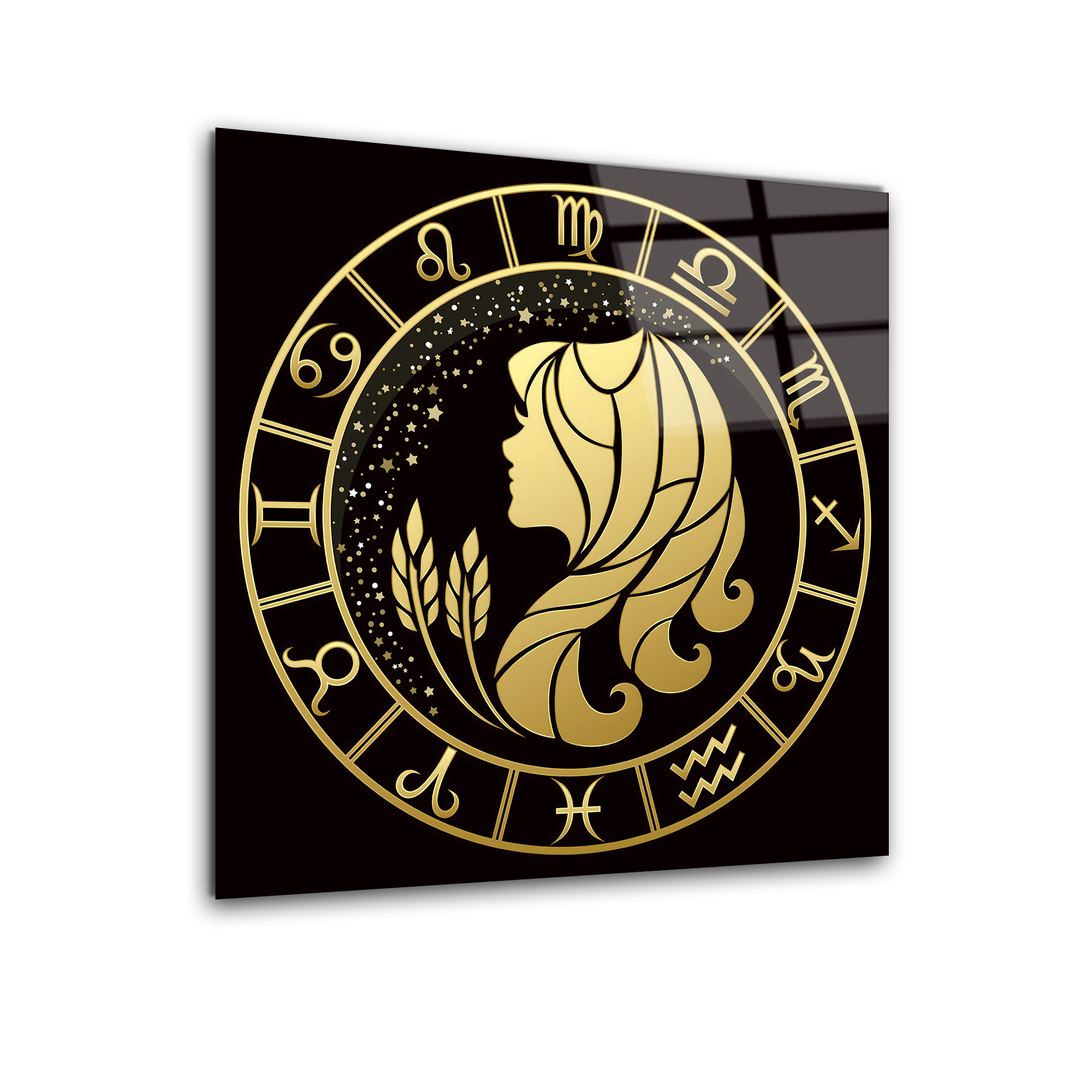 Virgo Black & Gold | Premium HD Metal Wall Art
