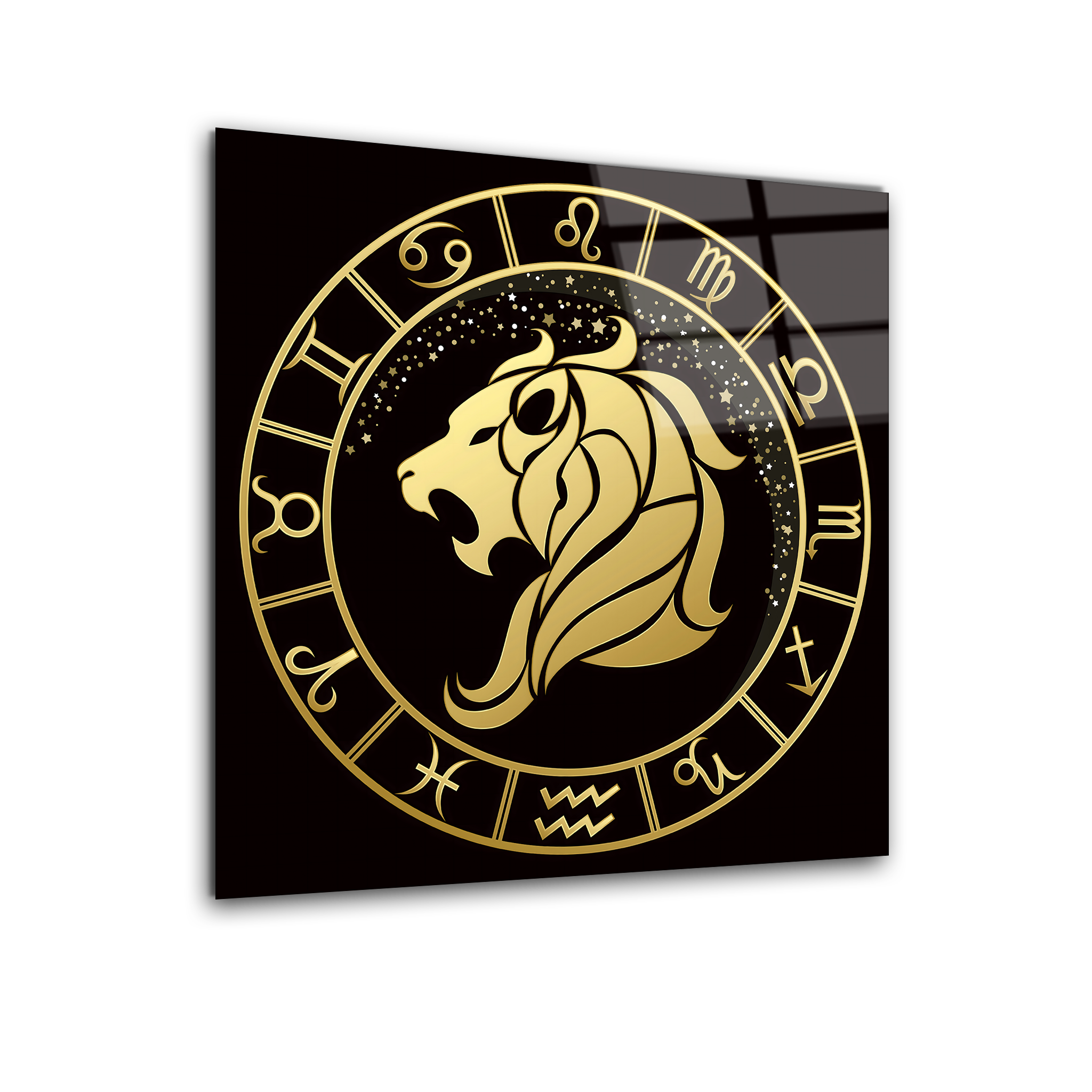 Leo Black & Gold | Premium HD Metal Wall Art