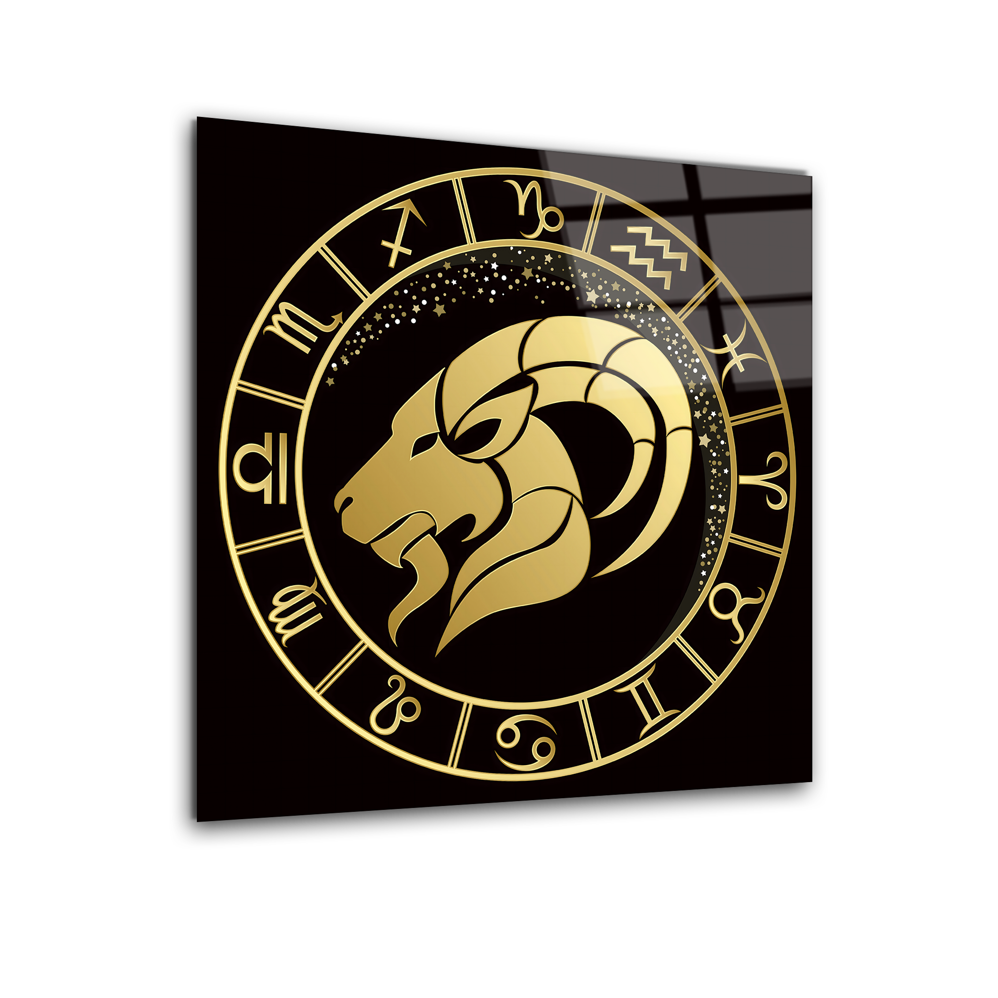 Capricorn Black & Gold | Premium HD Metal Wall Art
