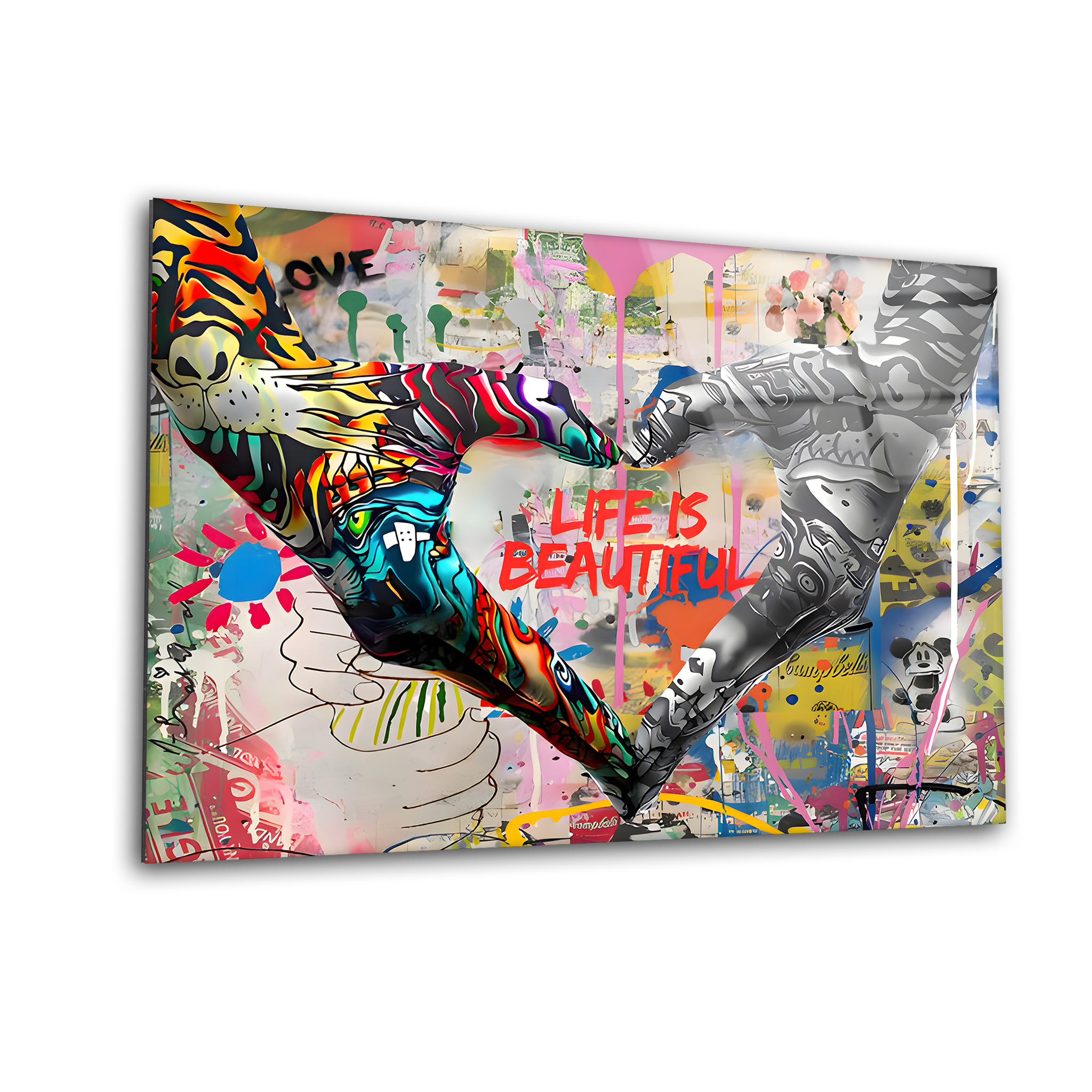 Banksy Couple Canvas Wall Art | Premium HD Metal Wall Art - DezignArt