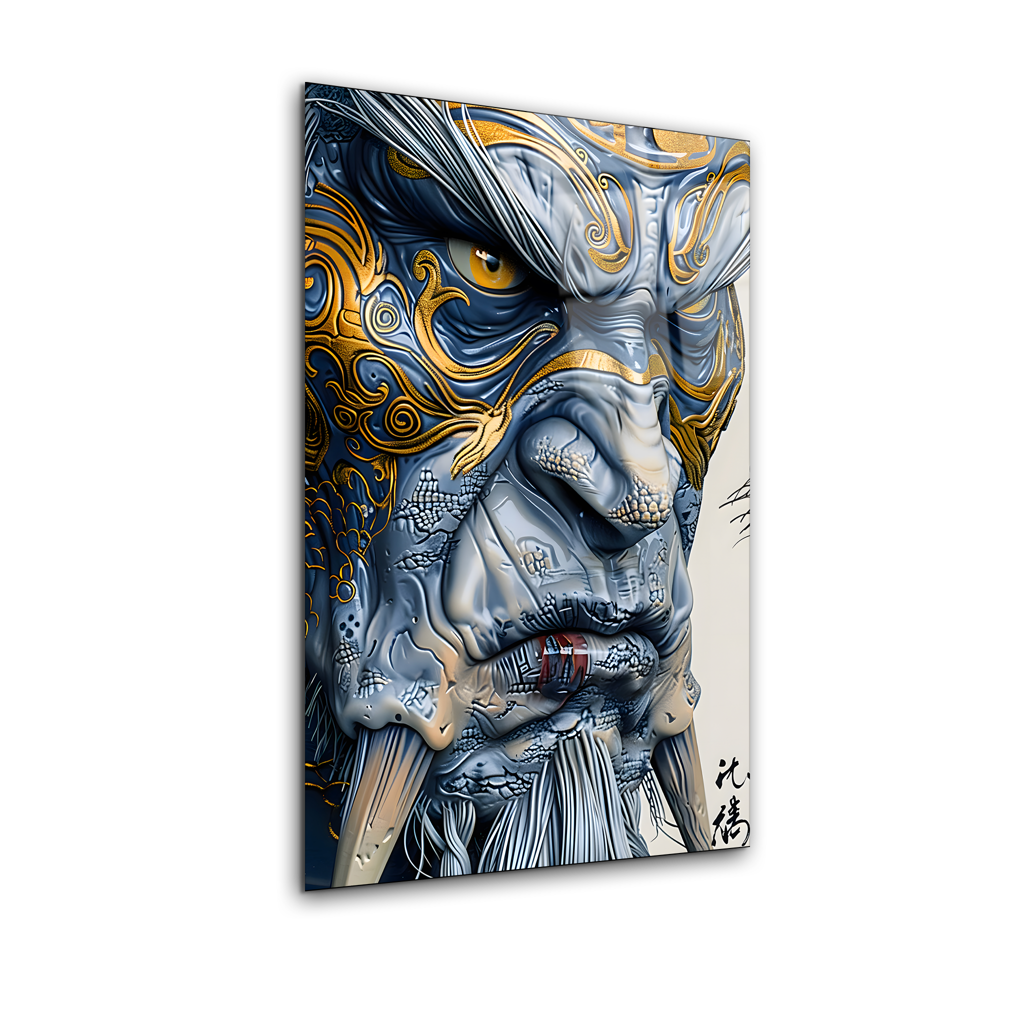 Golden Chinese Dragon Art | Premium HD Metal Wall Art