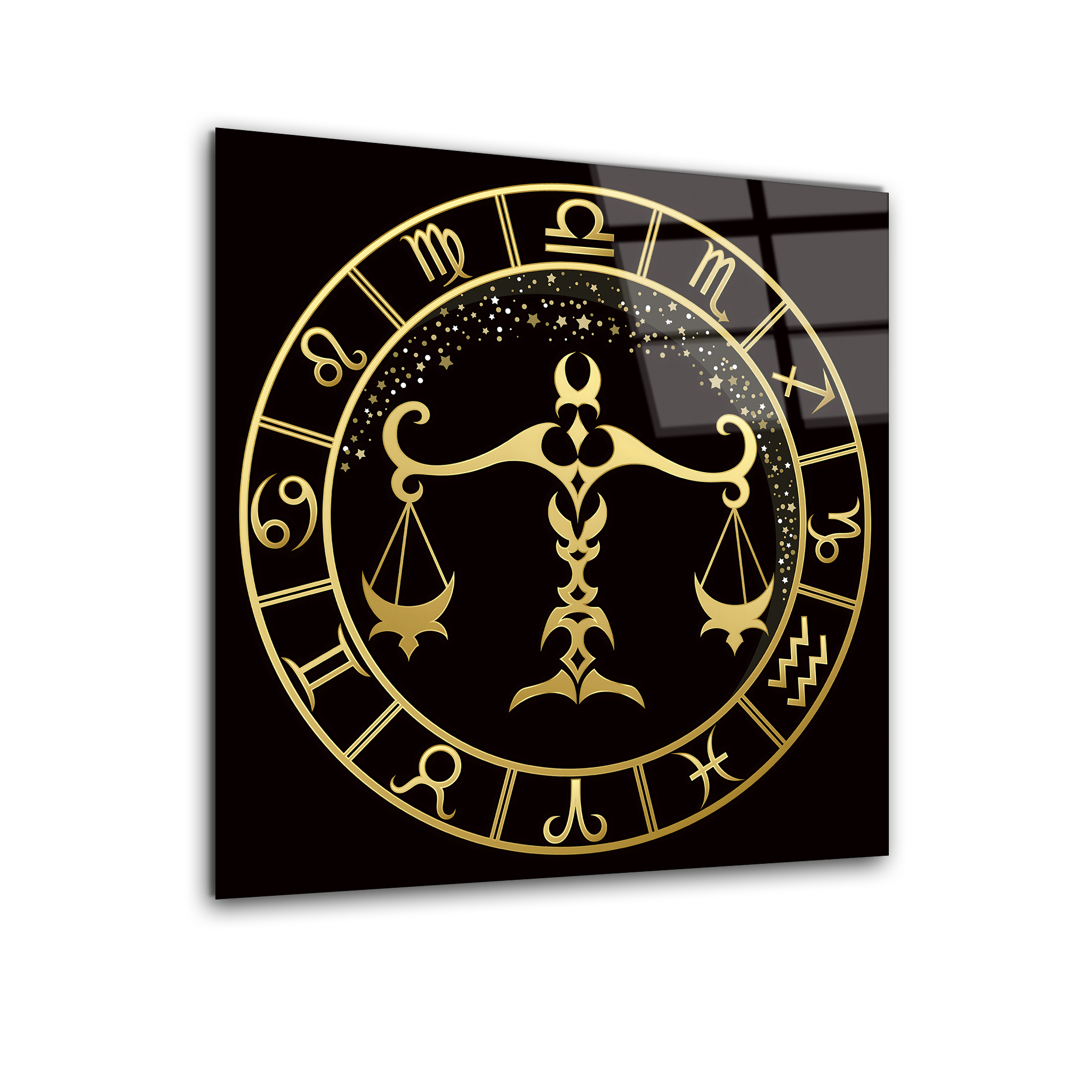 Libra Black & Gold | Premium HD Metal Wall Art