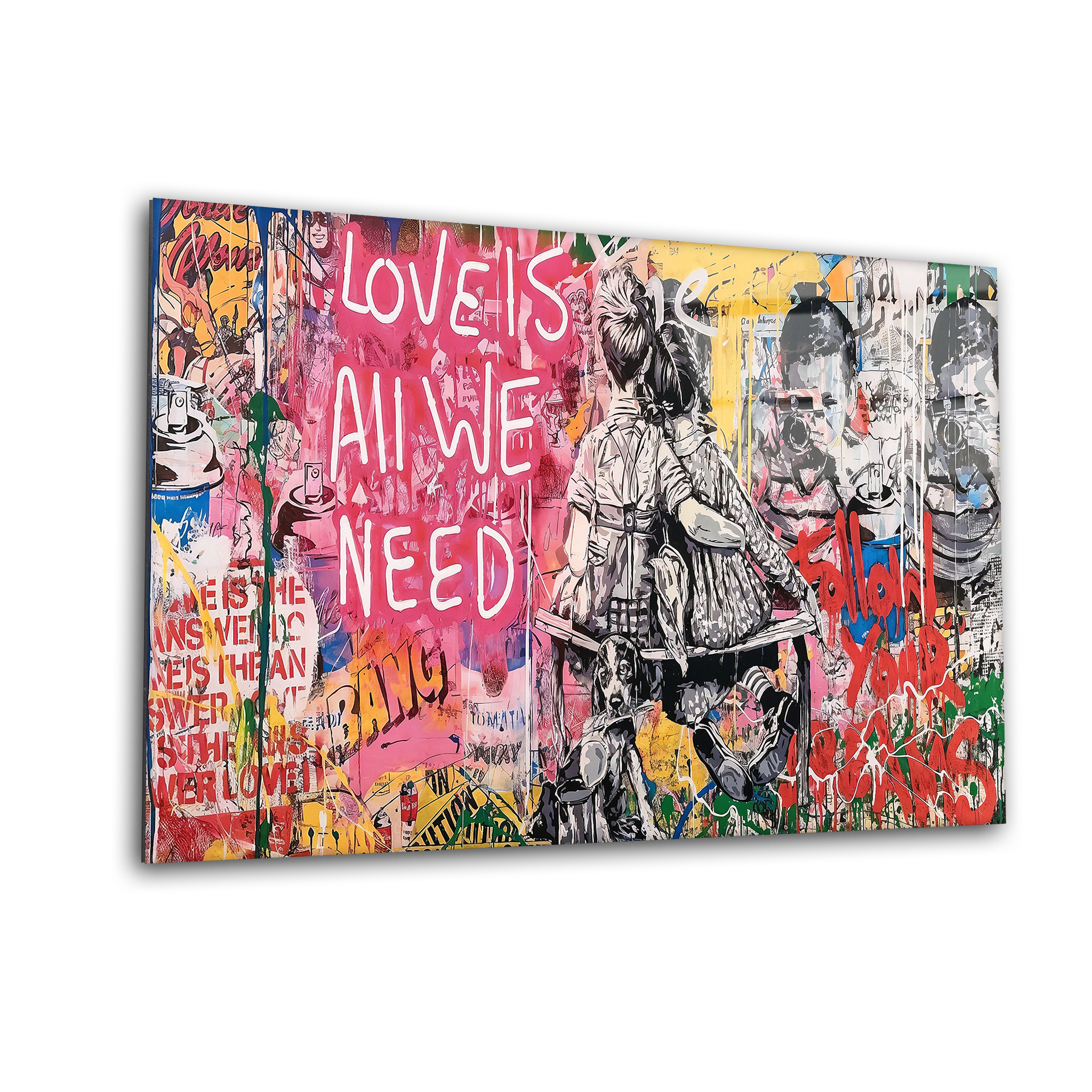 Banksy "Love Is All We Need" | Premium HD Metal Wall Art - DezignArt