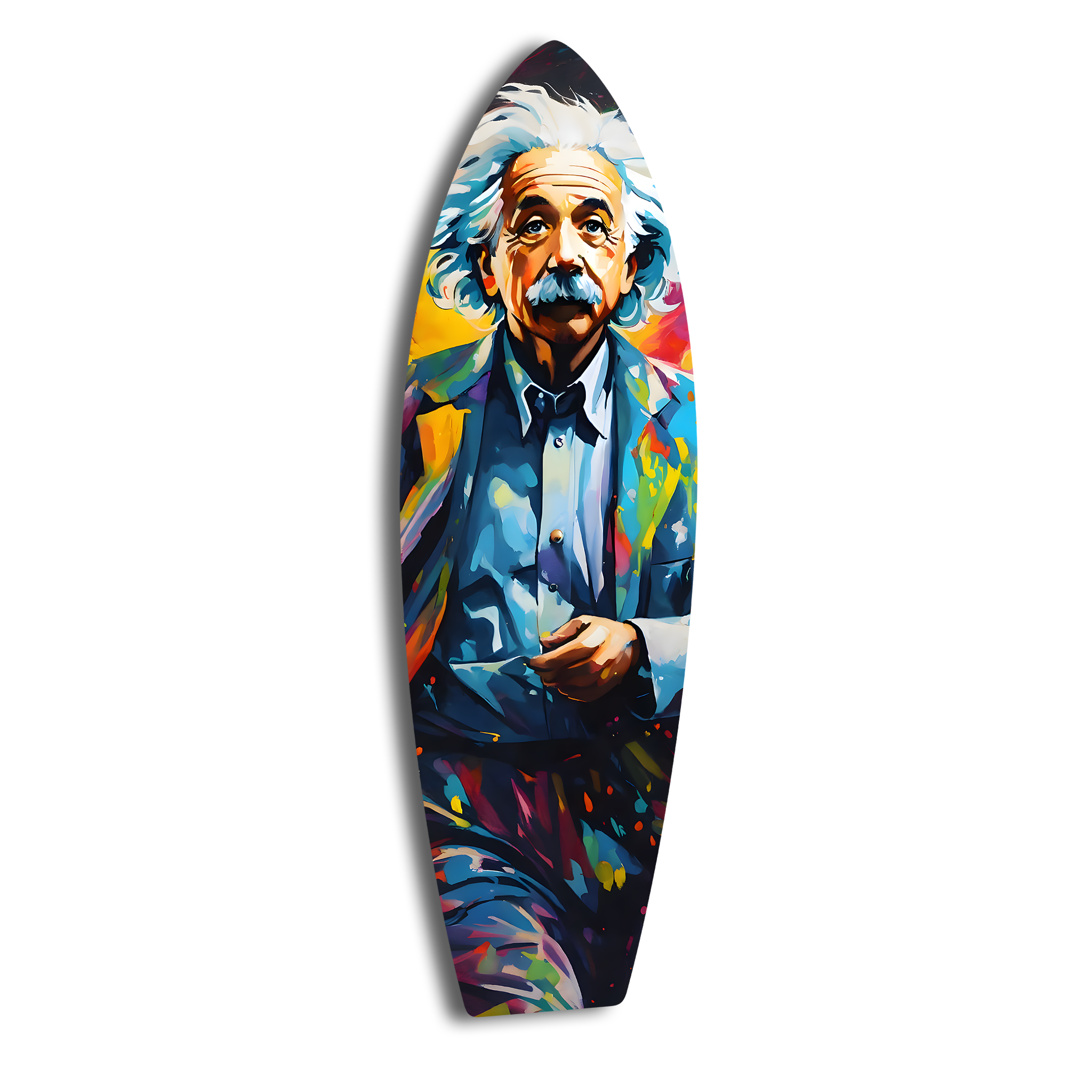 Einstein Surfboard | Premium HD Metal Wall Art