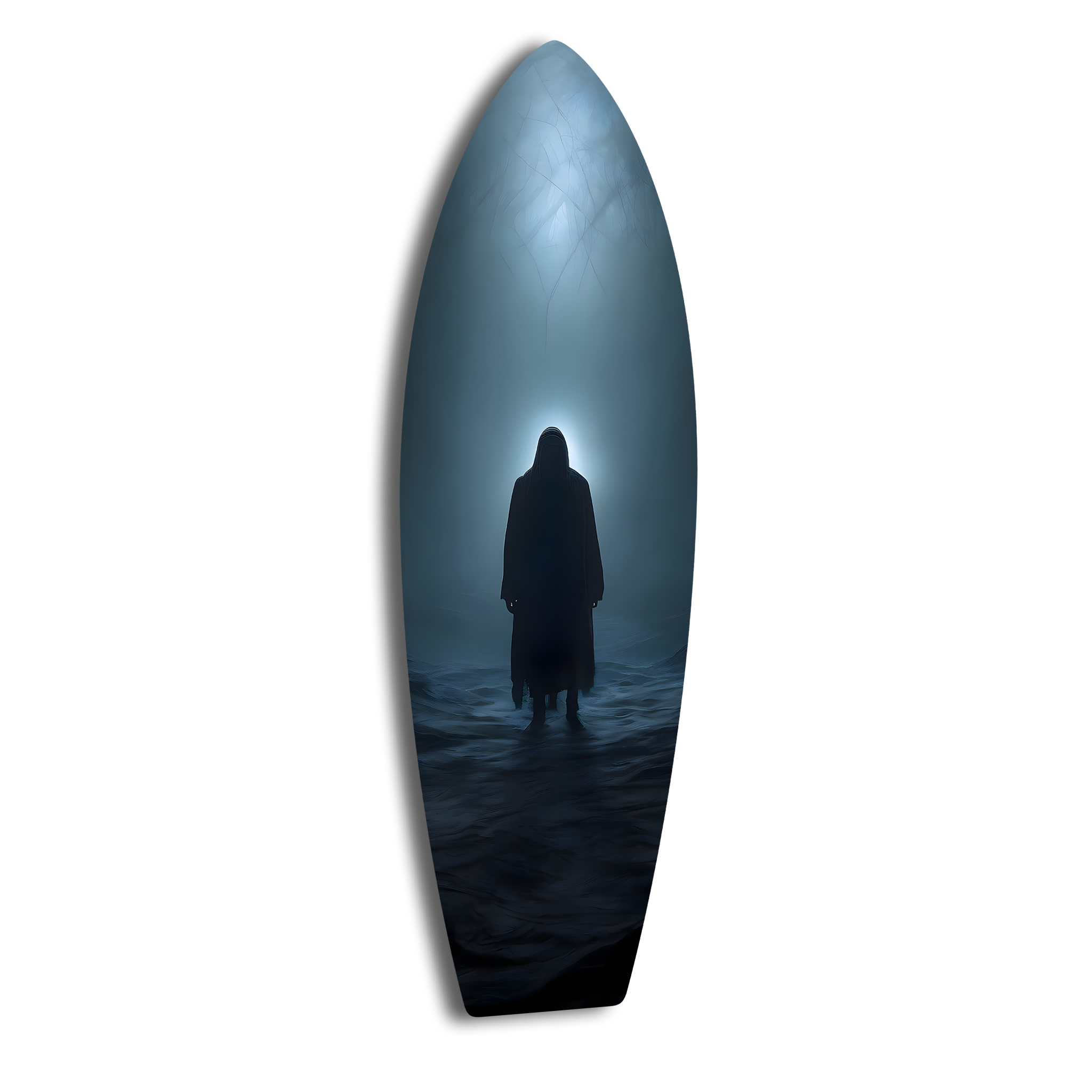 The Shadow Walker Surfboard | Premium HD Metal Wall Art