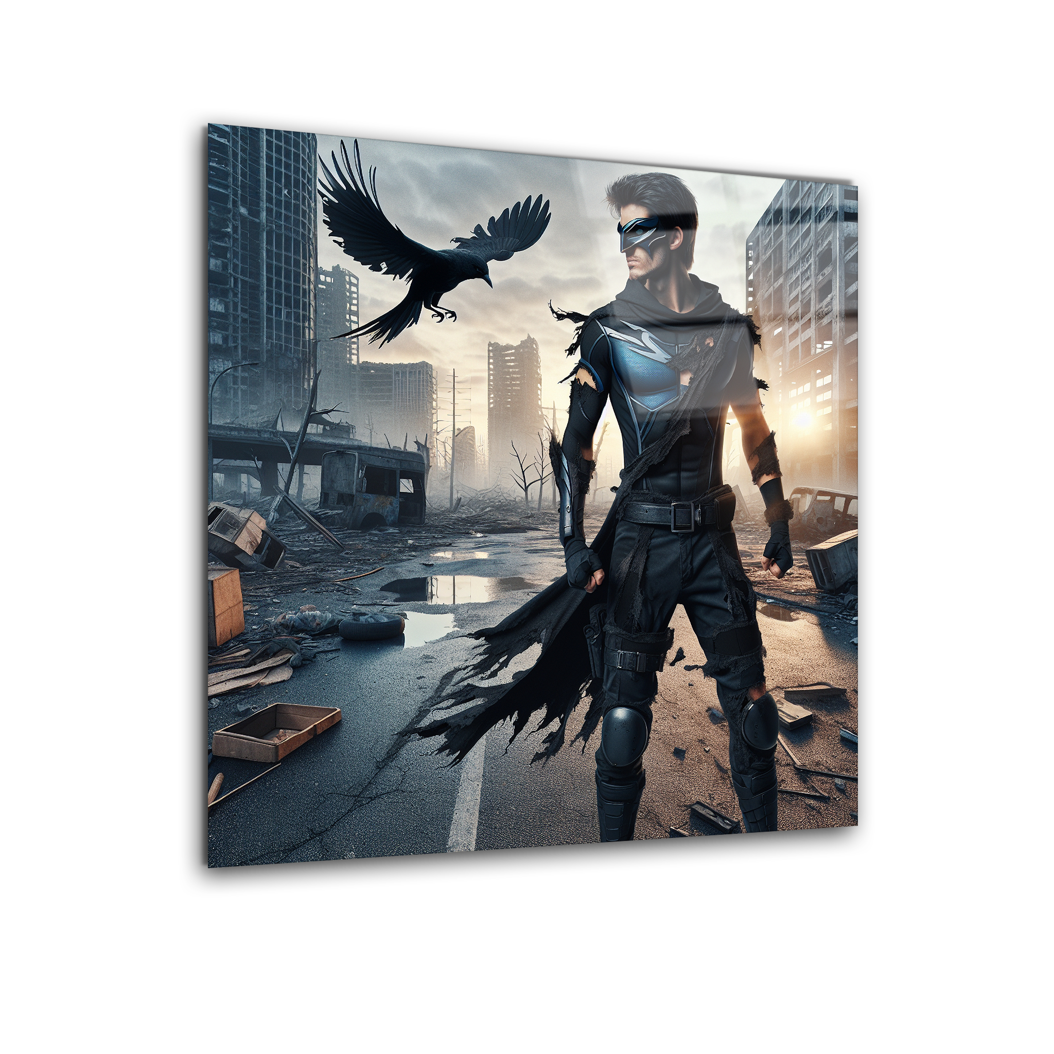 Post-Apocalyptic Nightwing | Premium HD Metal Wall Art