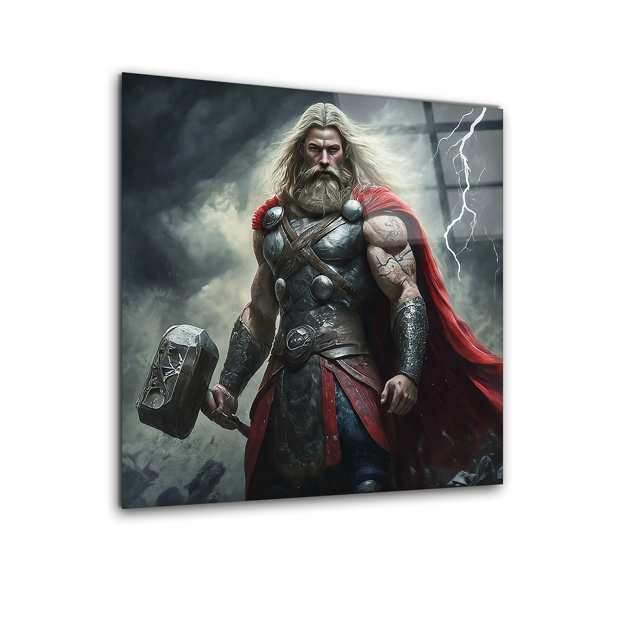 Thor with Hammer | Premium HD Metal Wall Art