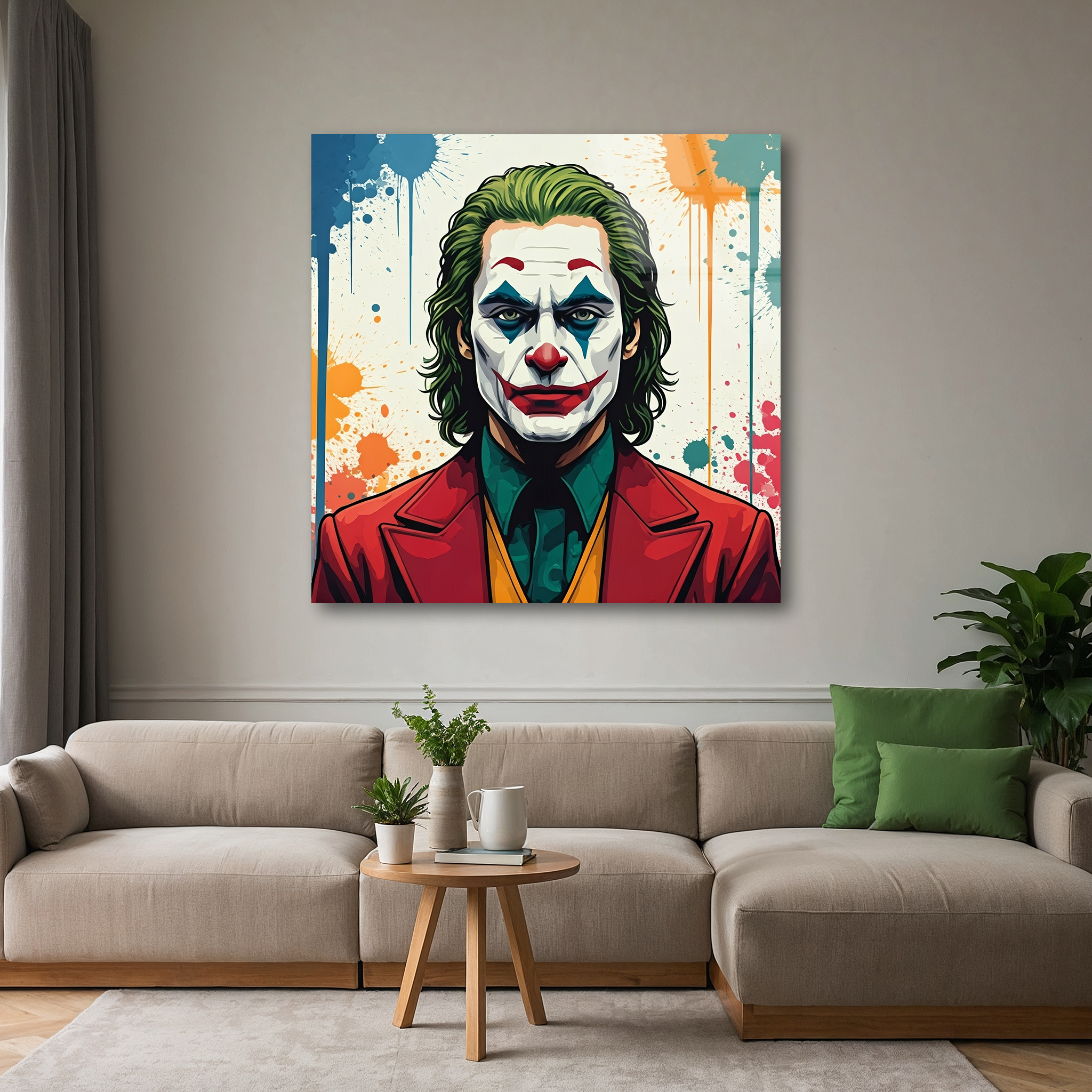 Colorful Joker Stencil Art | Premium HD Metal Wall Art