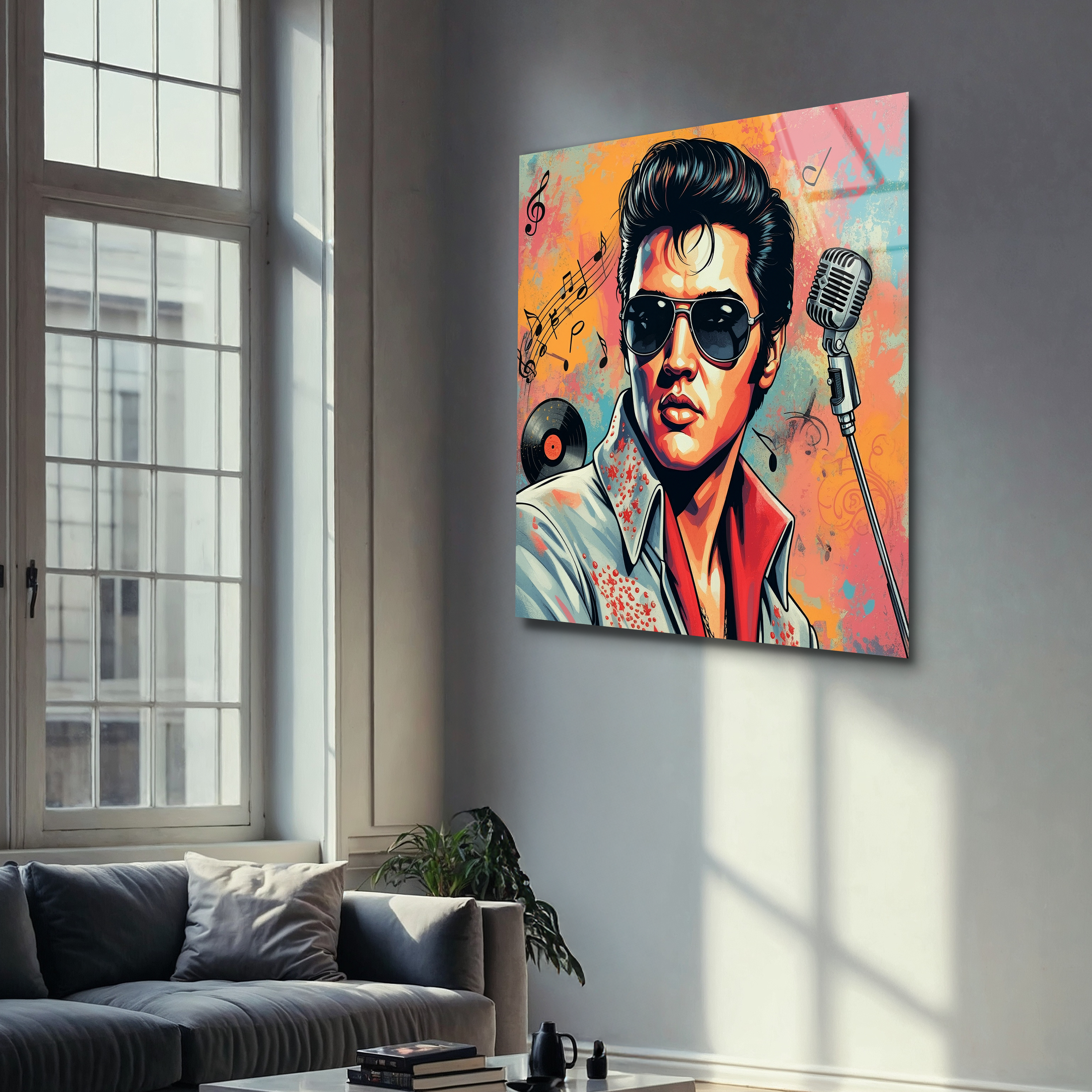 Elvis Presley Pop Art Graffiti Style | Premium HD Metal Wall Art
