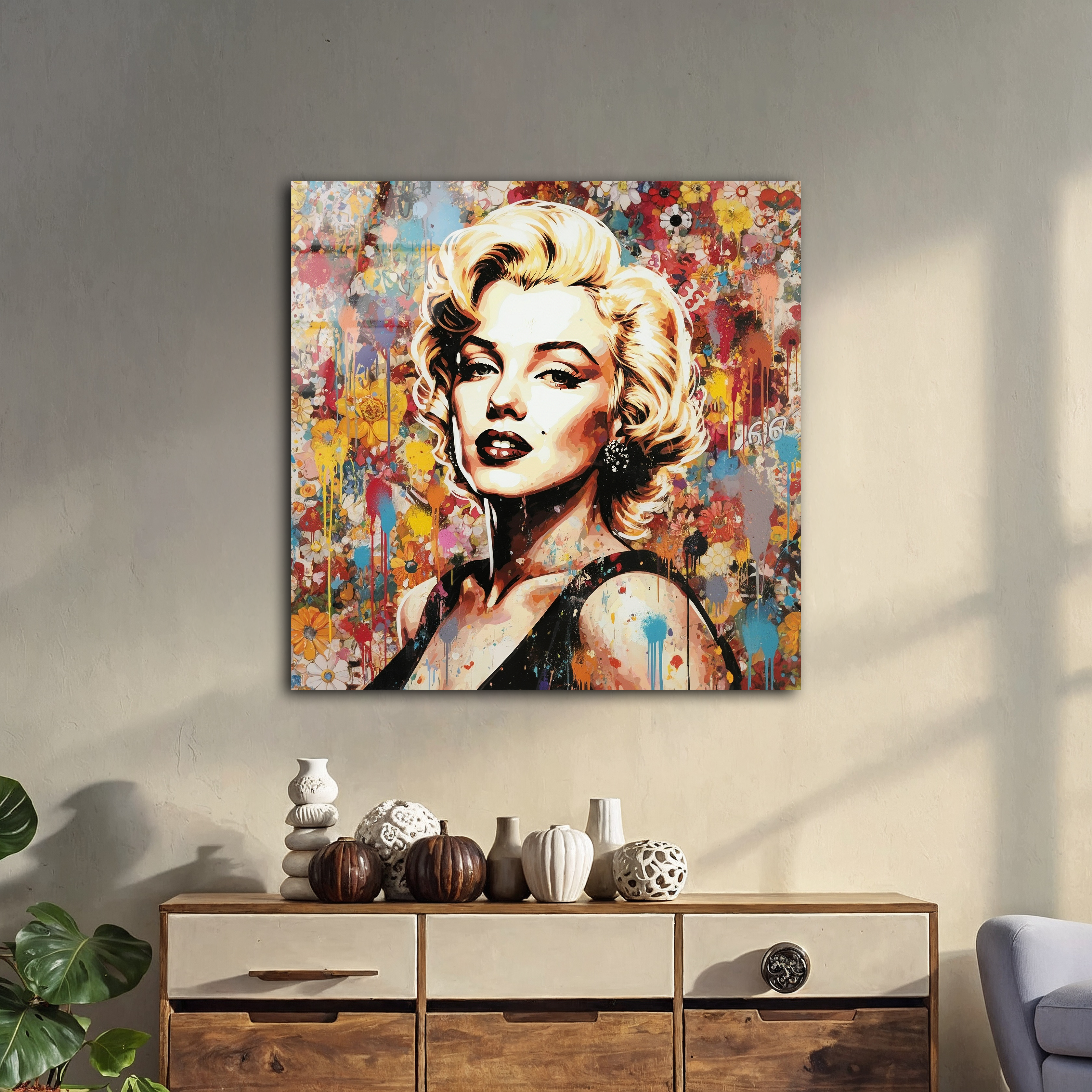 Pop Art Graffiti Marilyn Monroe | Premium HD Metal Wall Art