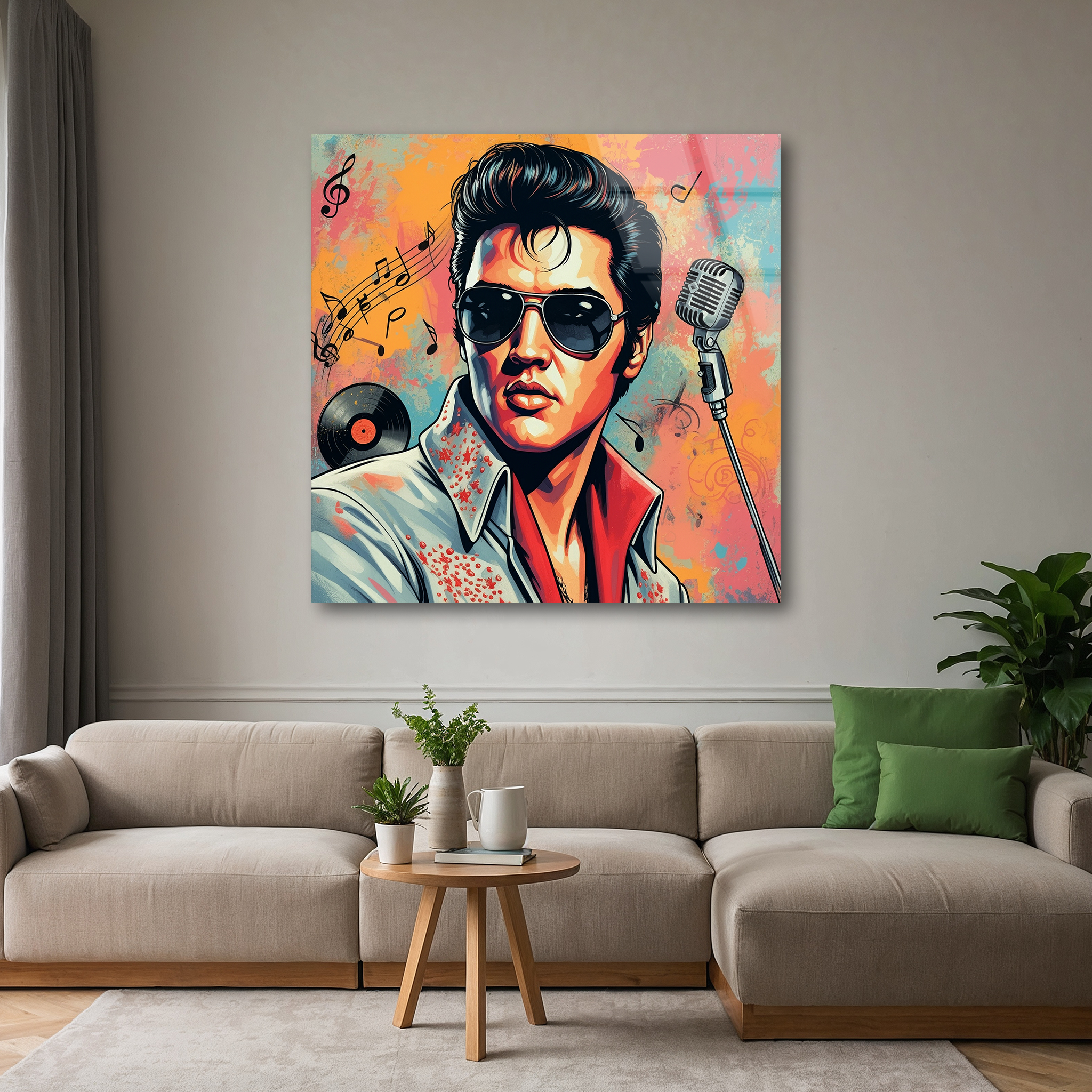 Elvis Presley Pop Art Graffiti Style | Premium HD Metal Wall Art