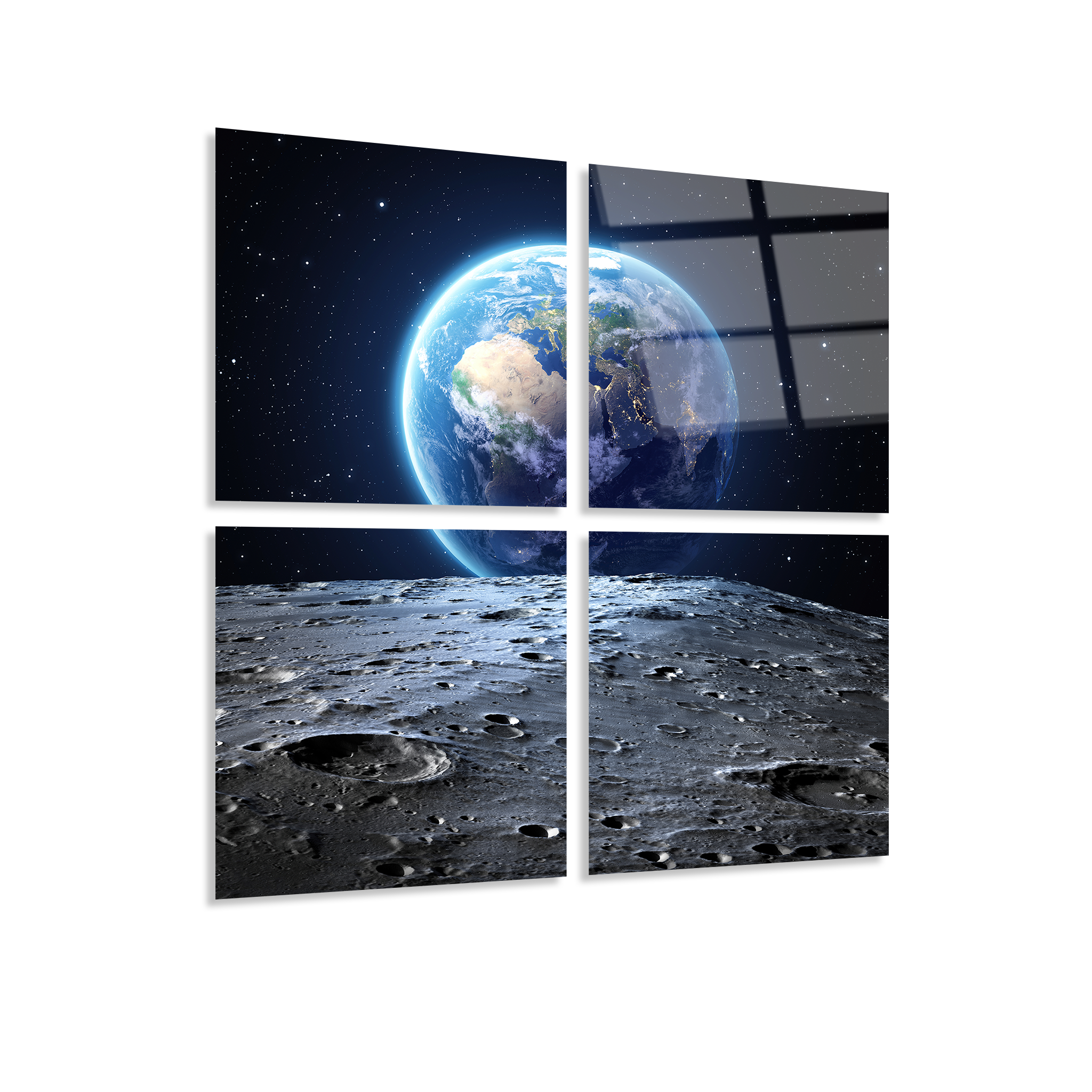 Mega Size Earth Quatro | Premium HD Metal Wall Art