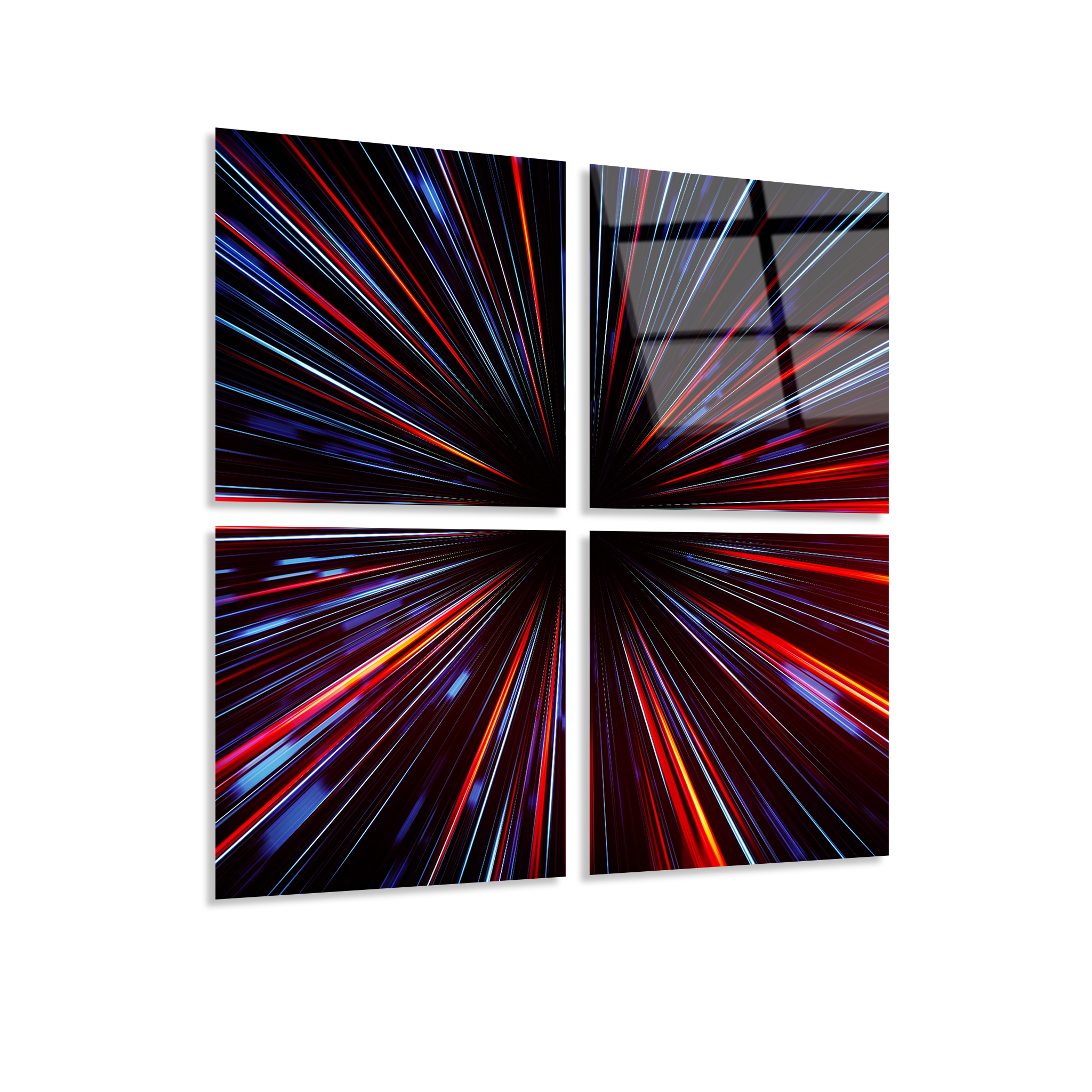 Mega Size Futuristic Data Flow Quatro | Premium HD Metal Wall Art